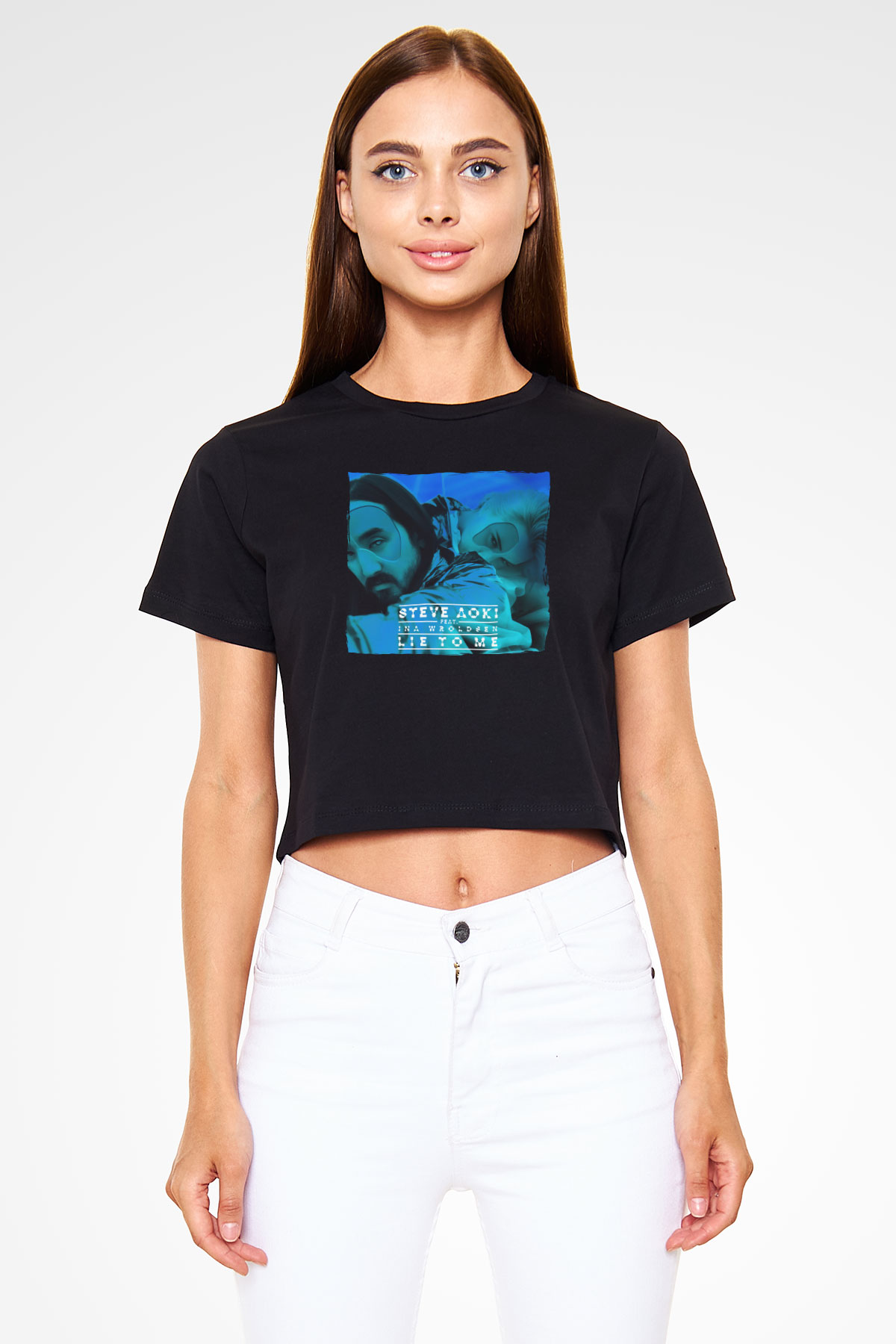 Steve Aoki Siyah  Crop Top Tişört