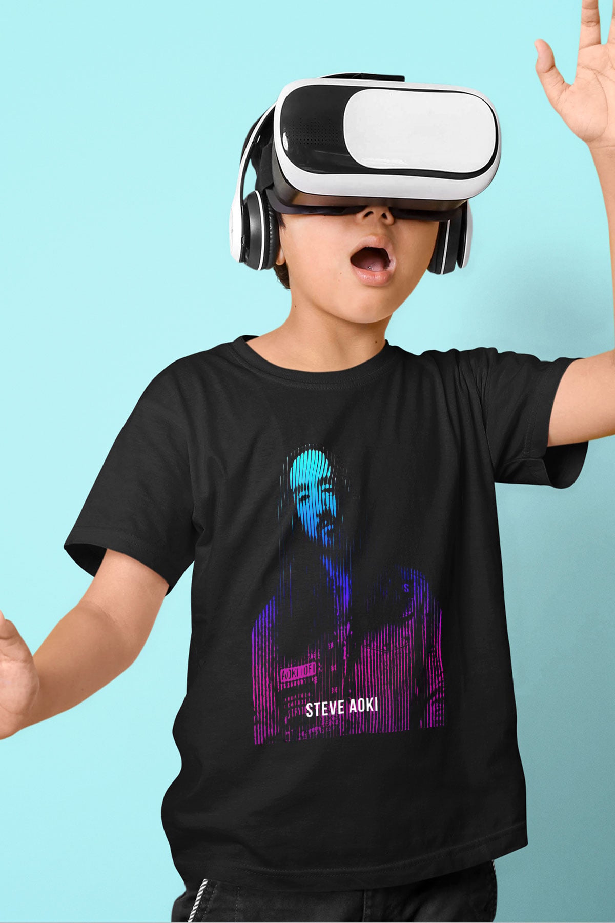 Steve Aoki Siyah Unisex Çocuk Tişört