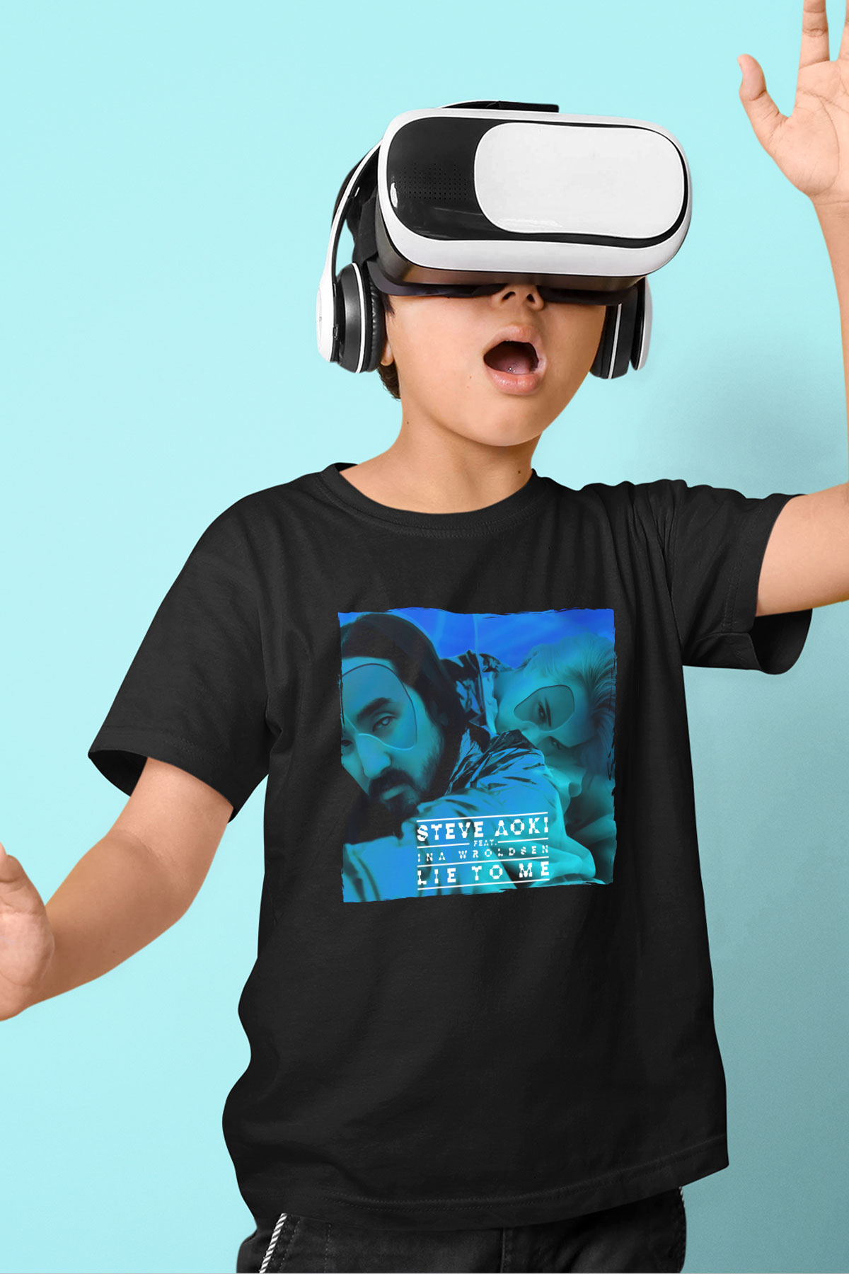 Steve Aoki Siyah Unisex Çocuk Tişört