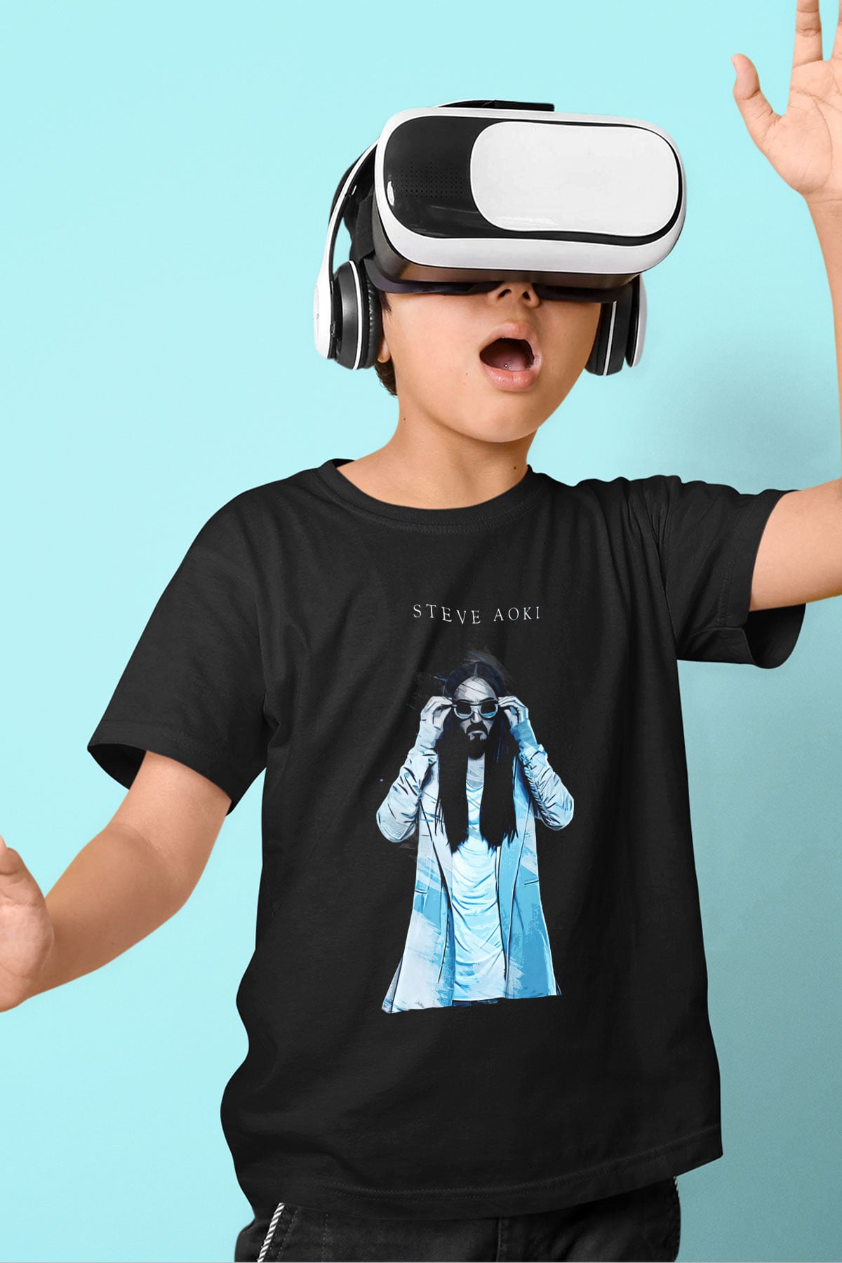 Steve Aoki Siyah Unisex Çocuk Tişört