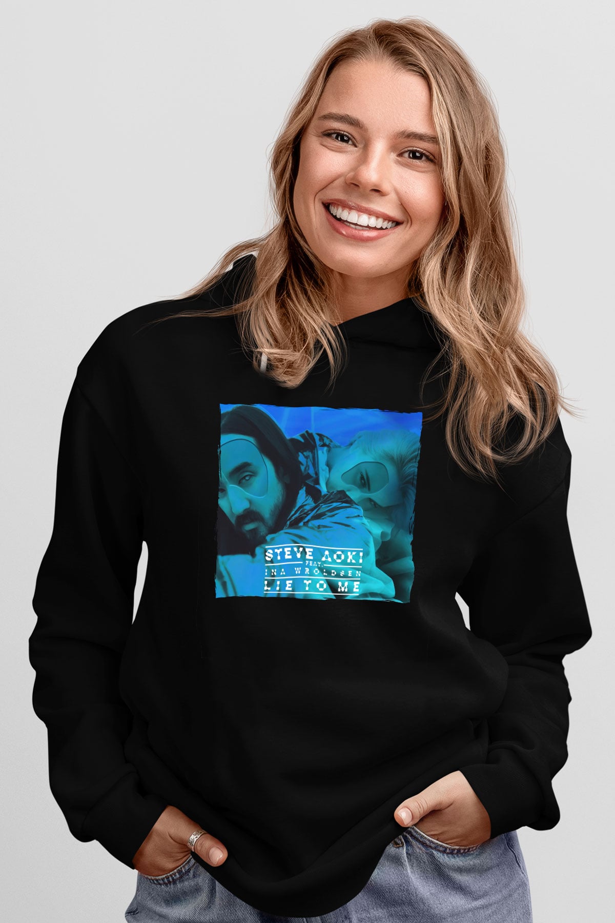 Steve Aoki Siyah Unisex Kapüşonlu Sweatshirt
