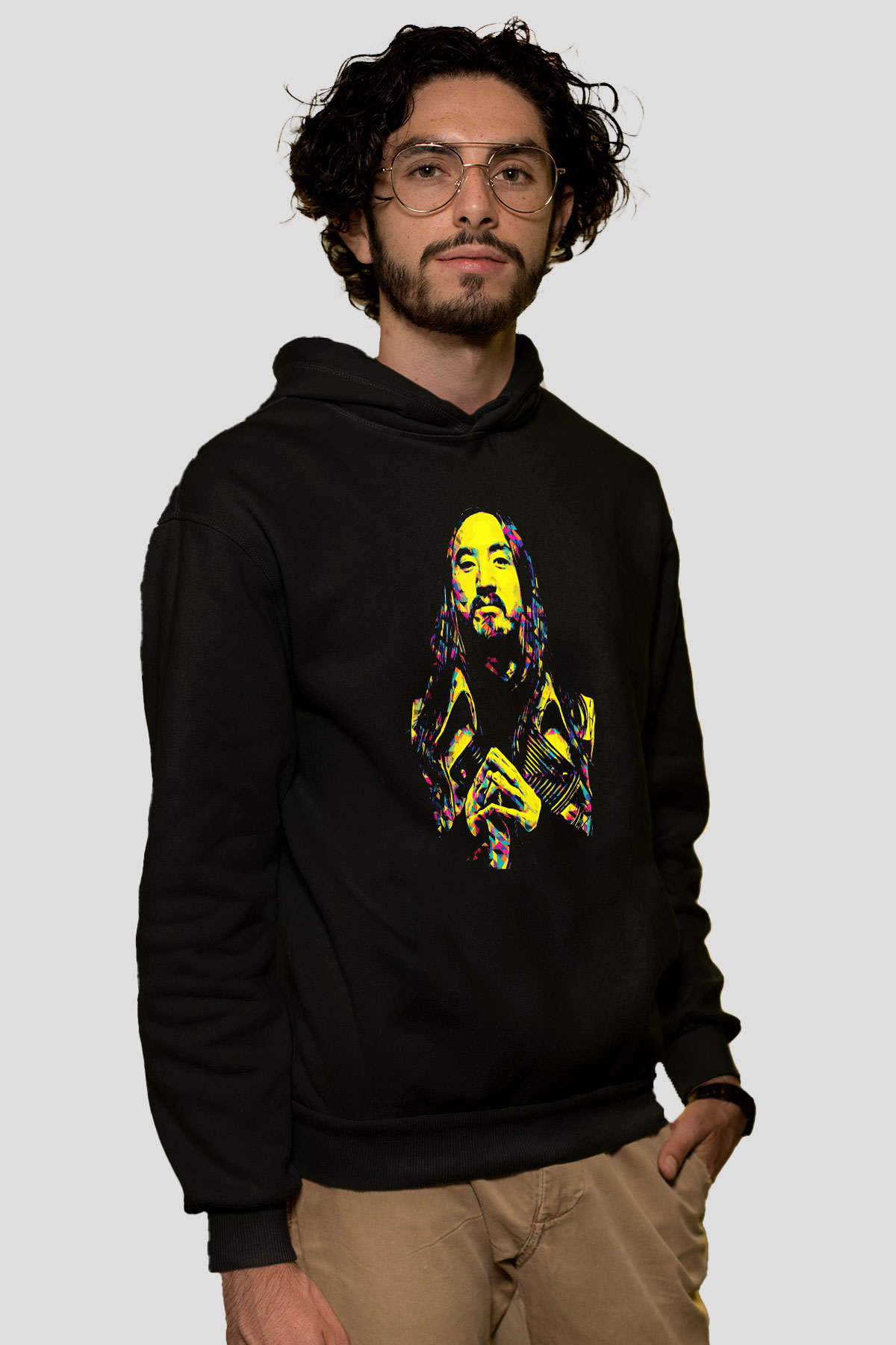 Steve Aoki Siyah Unisex Kapüşonlu Sweatshirt