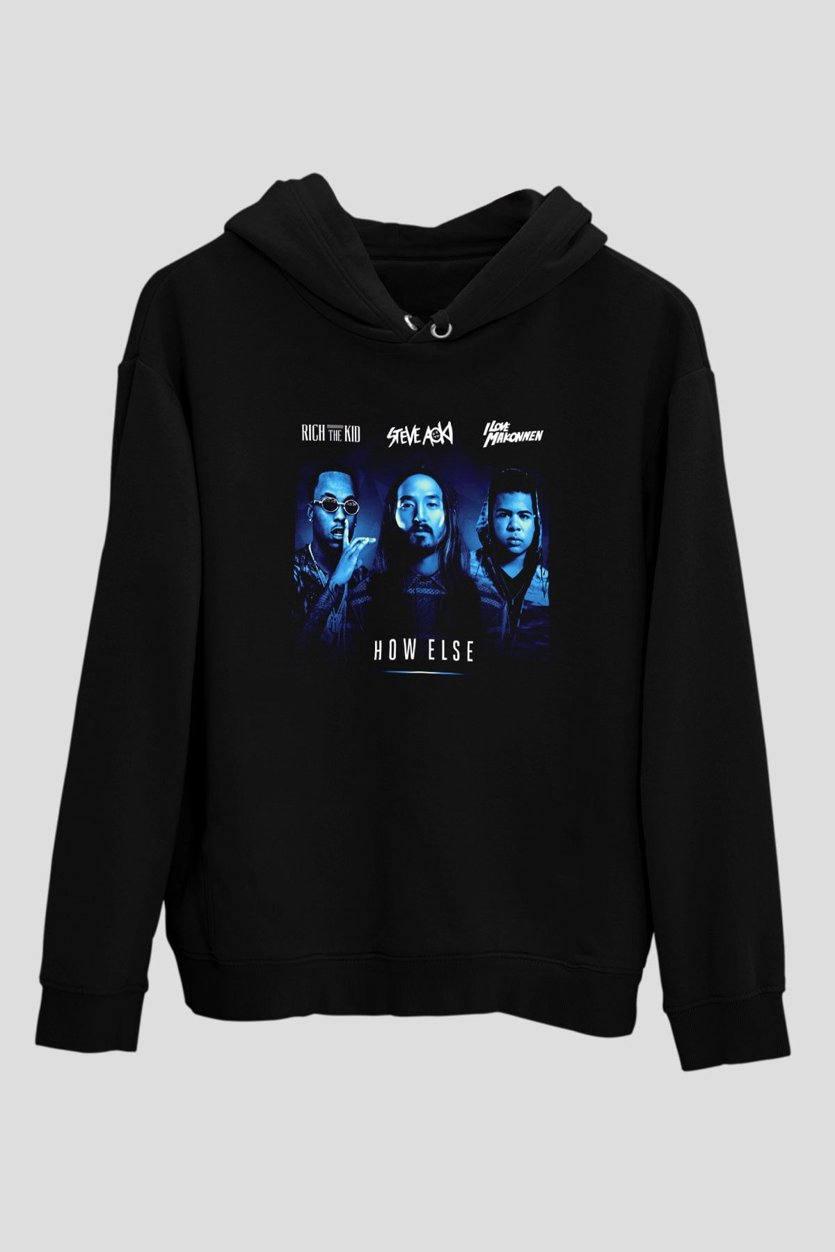 Steve Aoki Siyah Unisex Kapüşonlu Sweatshirt