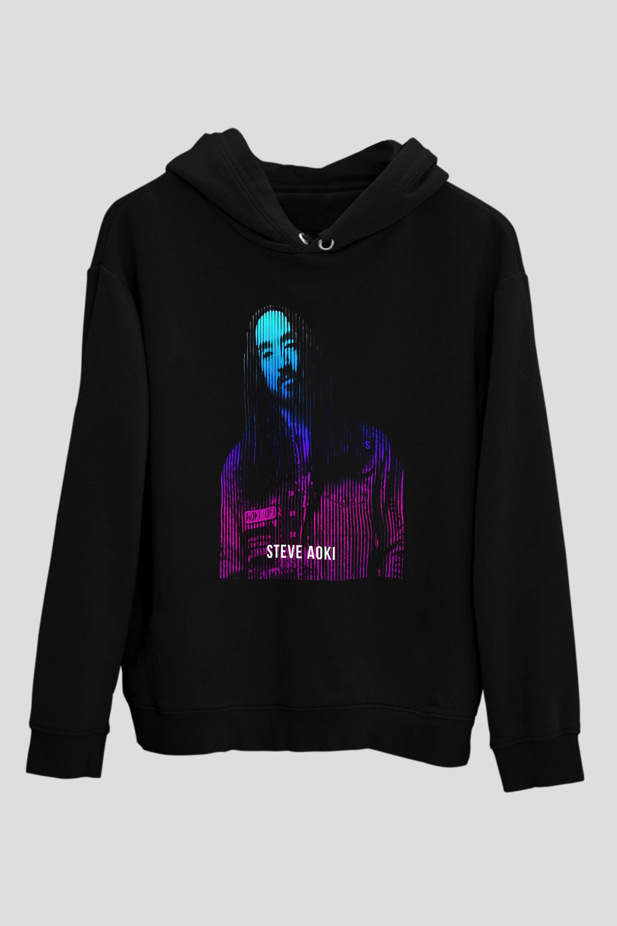 Steve Aoki Siyah Unisex Kapüşonlu Sweatshirt