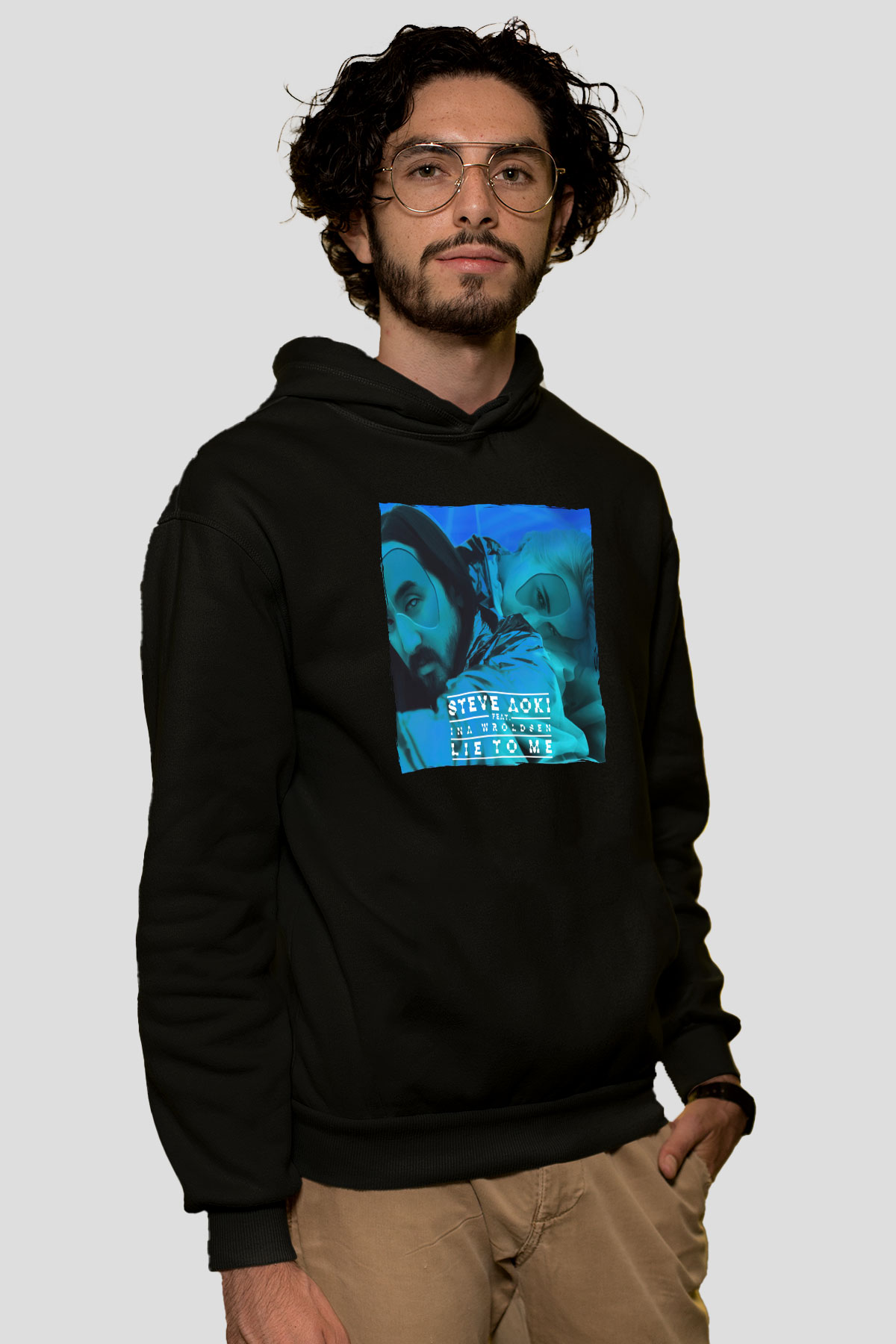 Steve Aoki Siyah Unisex Kapüşonlu Sweatshirt