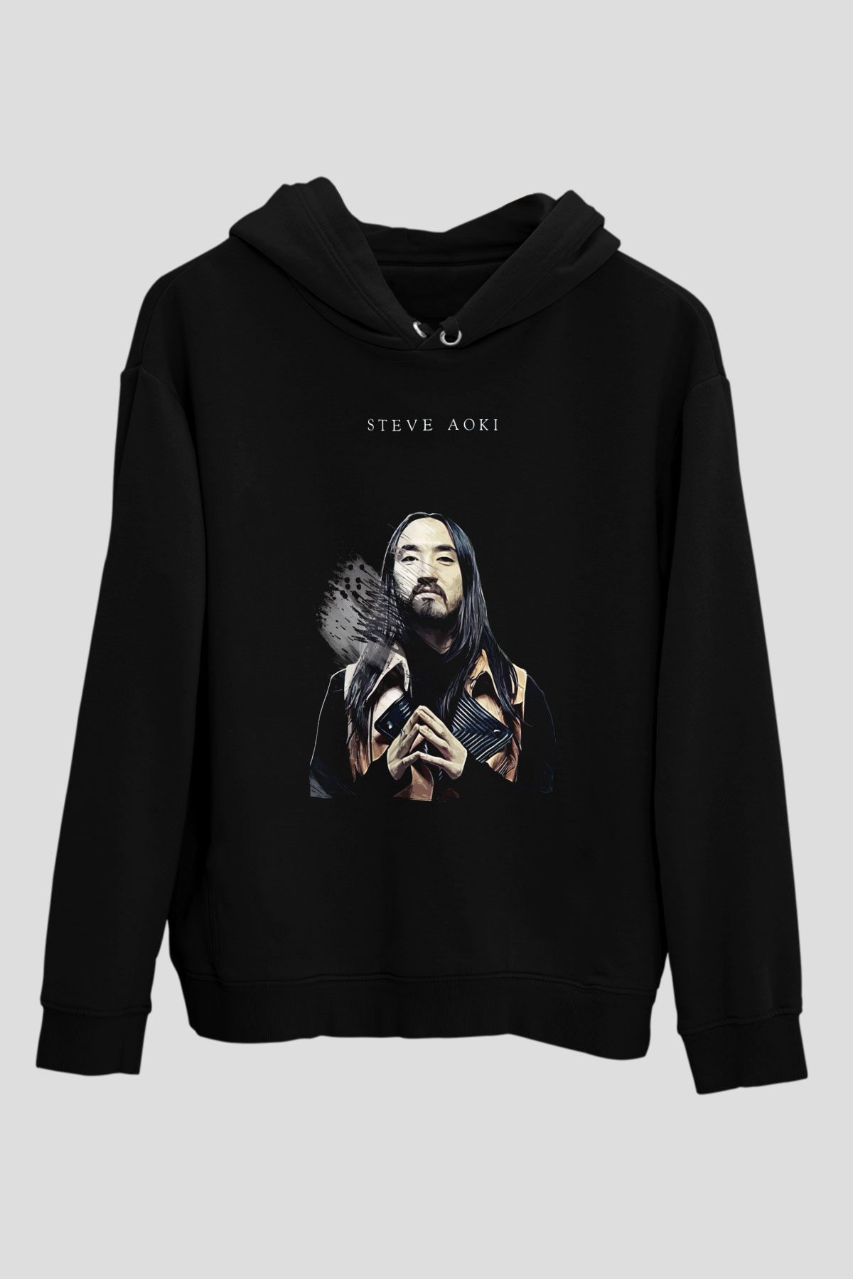 Steve Aoki Siyah Unisex Kapüşonlu Sweatshirt