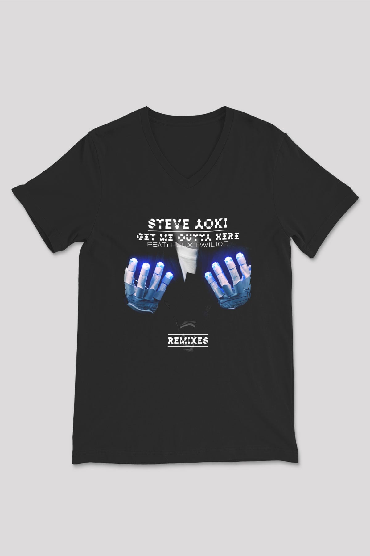 Steve Aoki Siyah Unisex V Yaka Tişört