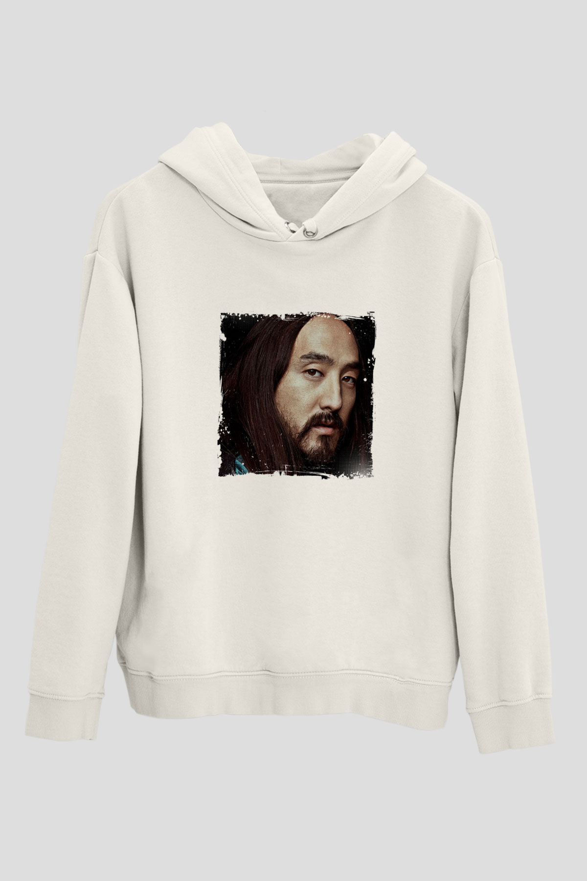 Steve AokiBaskılı Beyaz Hoodie