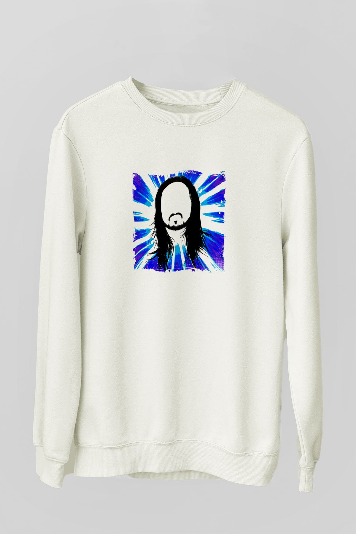 Steve AokiBaskılı Beyaz Sweatshirt