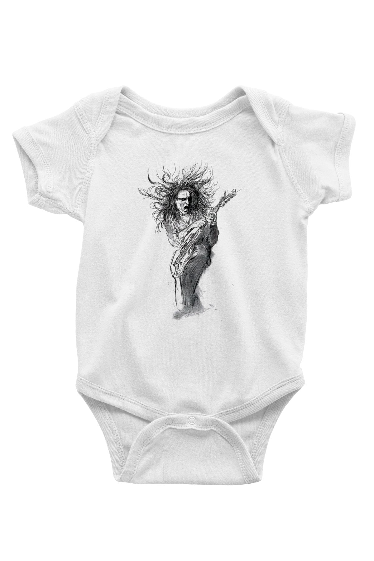 Steve Vai Baskılı Beyaz Unisex Bebek Body - Zıbın