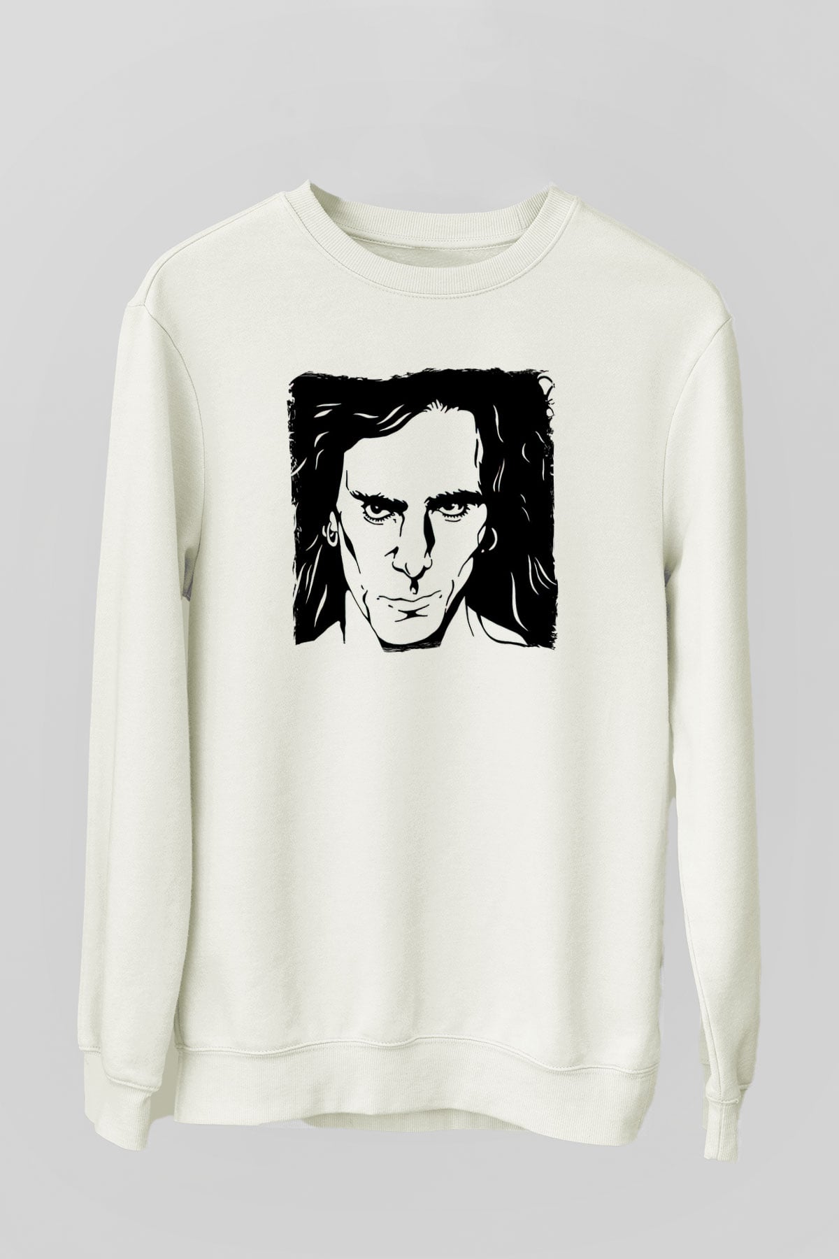 Steve Vai Baskılı Beyaz Unisex Sweatshirt