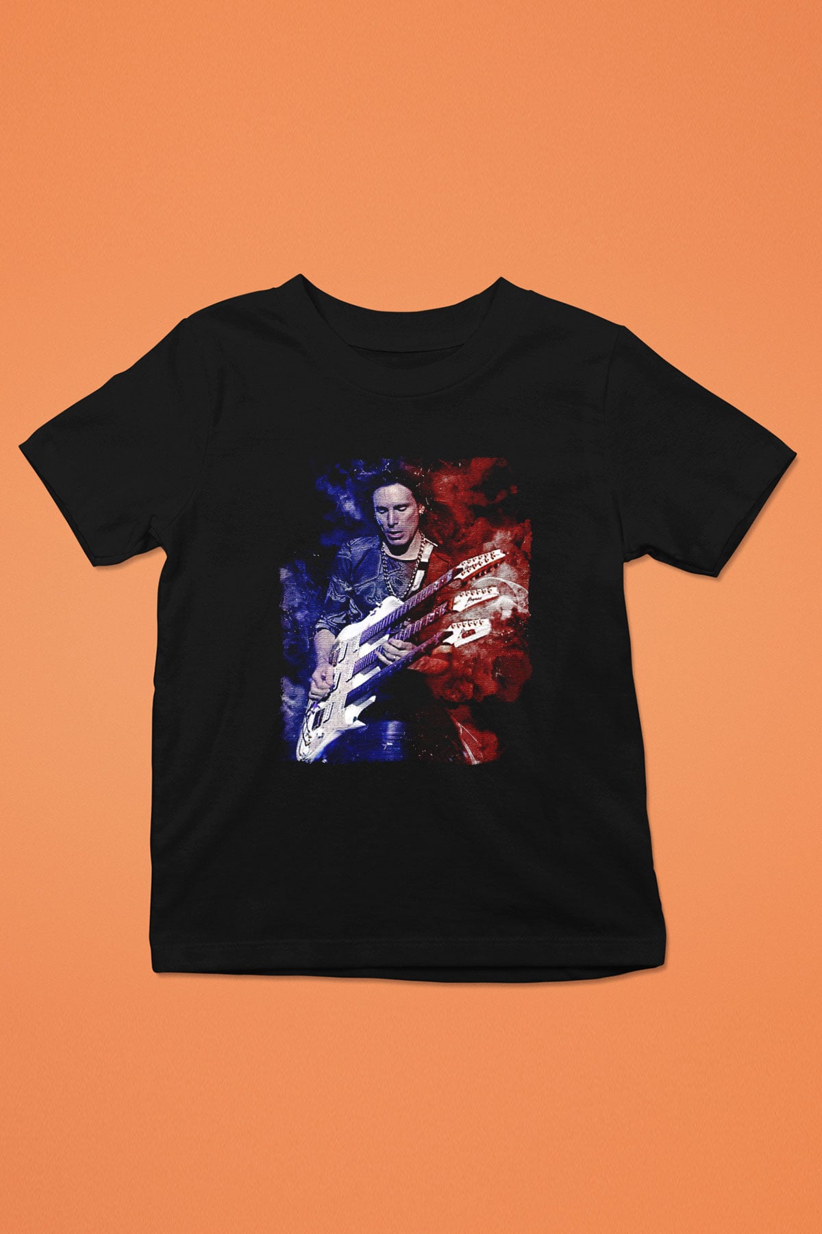 Steve Vai Baskılı Unisex Siyah Çocuk Tişört - Tshirt