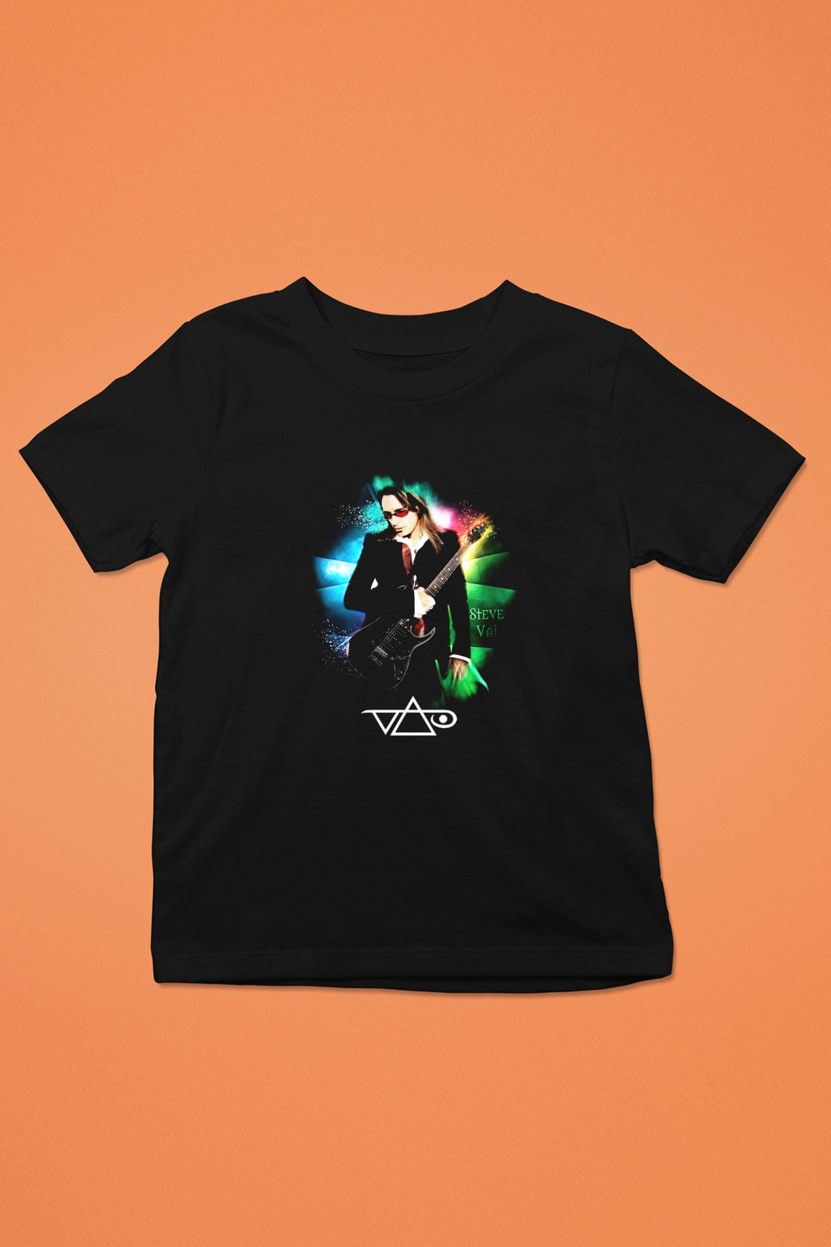 Steve Vai Baskılı Unisex Siyah Çocuk Tişört - Tshirt