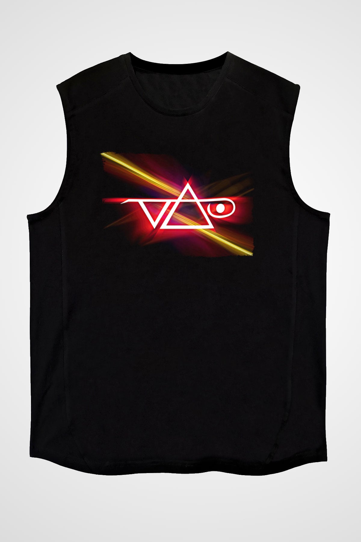 Steve Vai Baskılı Unisex Siyah Kolsuz Tişört - Tshirt