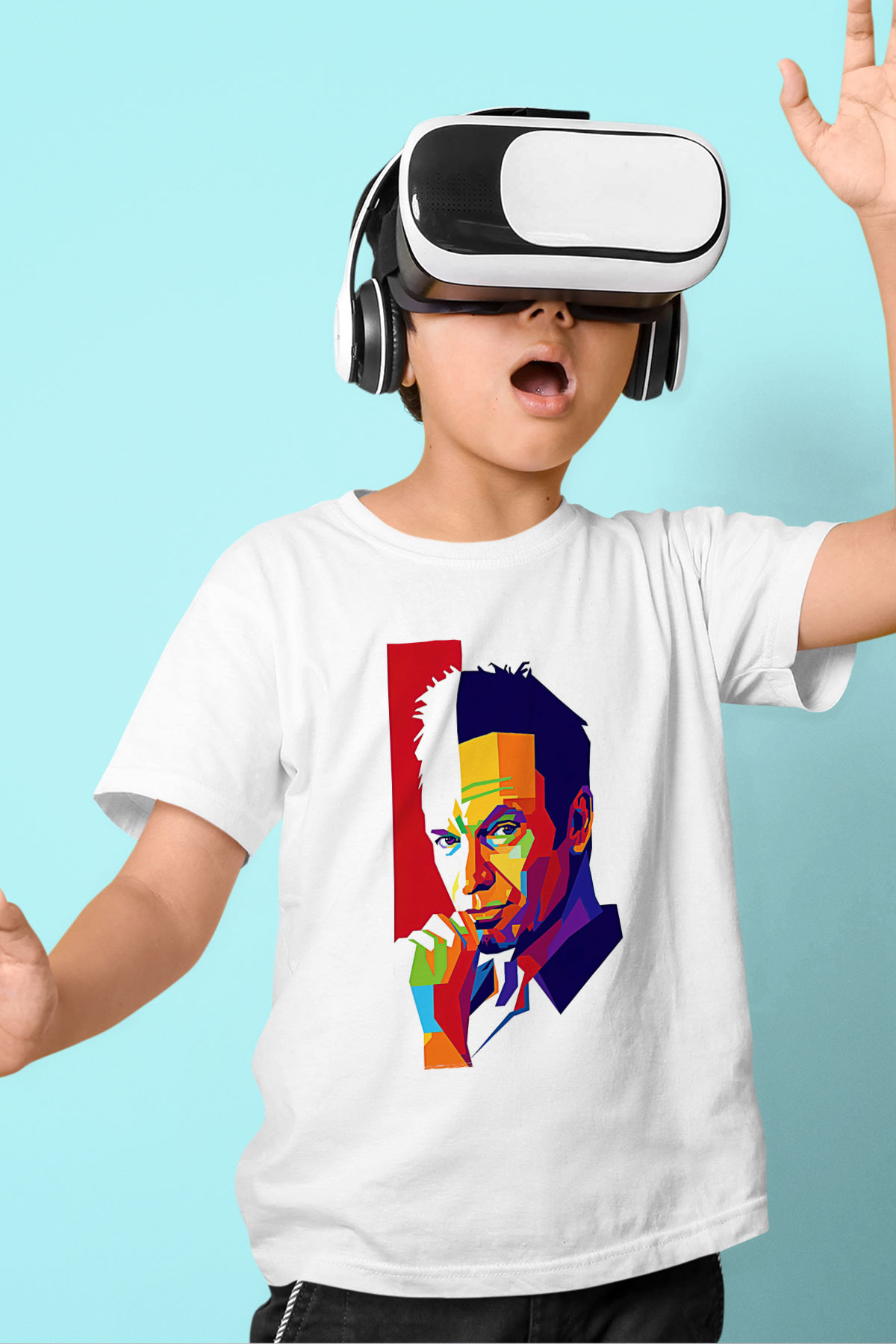 Sting Baskılı Beyaz Unisex Beyaz Çocuk Tişört - Tshirt