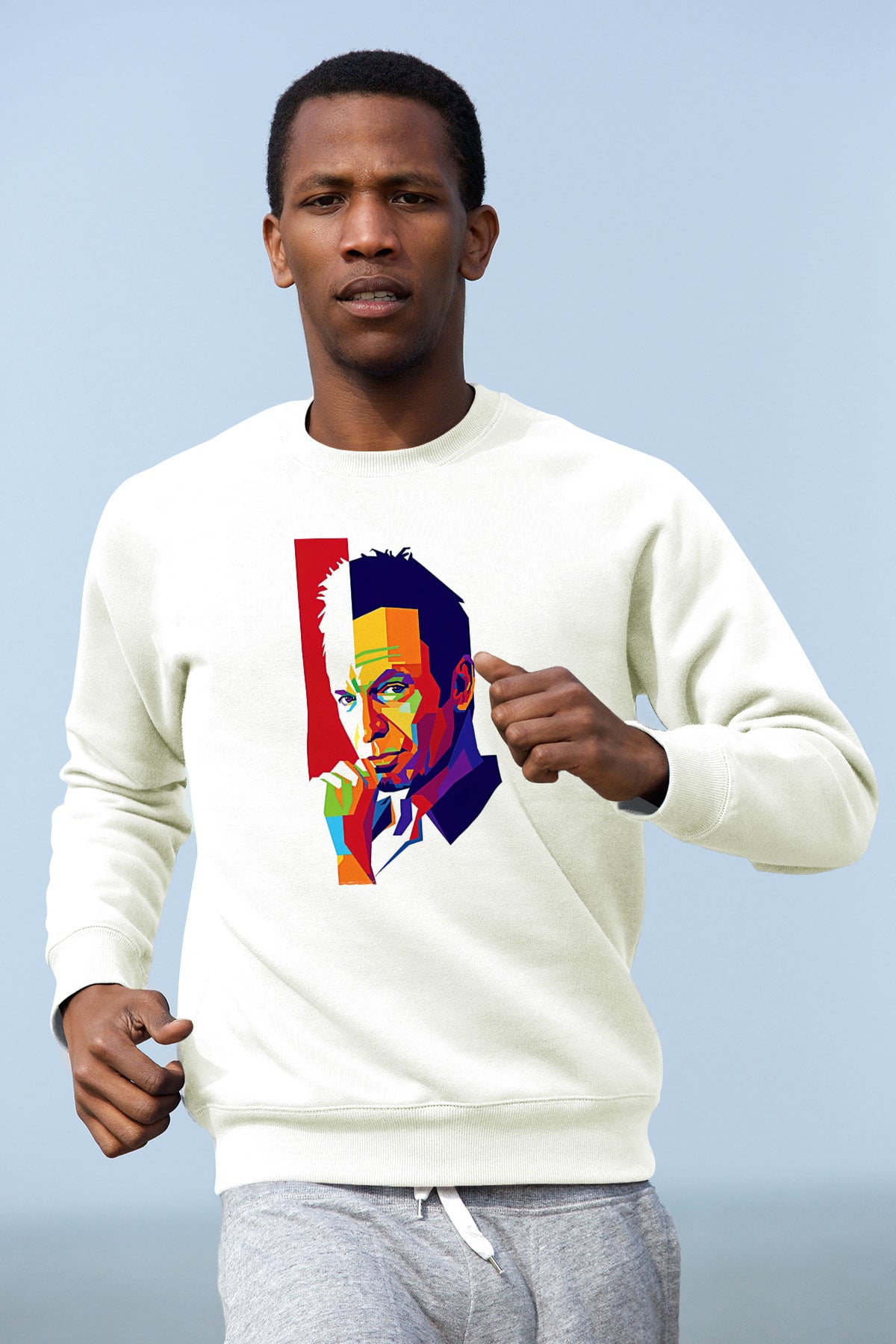 Sting Baskılı Beyaz Unisex Sweatshirt