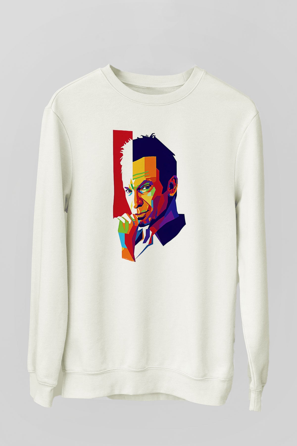 Sting Baskılı Beyaz Unisex Sweatshirt