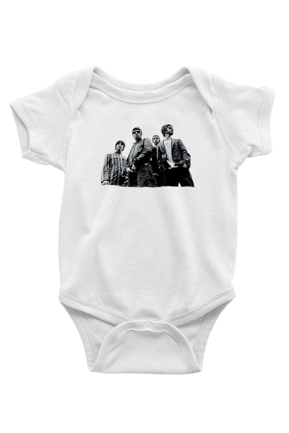 Stone Roses Baskılı Beyaz Unisex Bebek Body - Zıbın