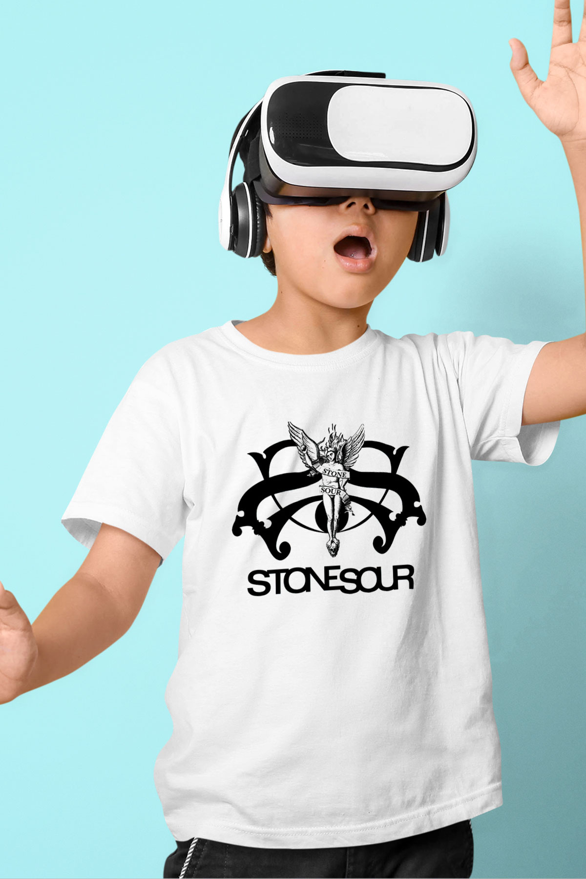 Stone Sour Baskılı Beyaz Unisex Çocuk Tişört