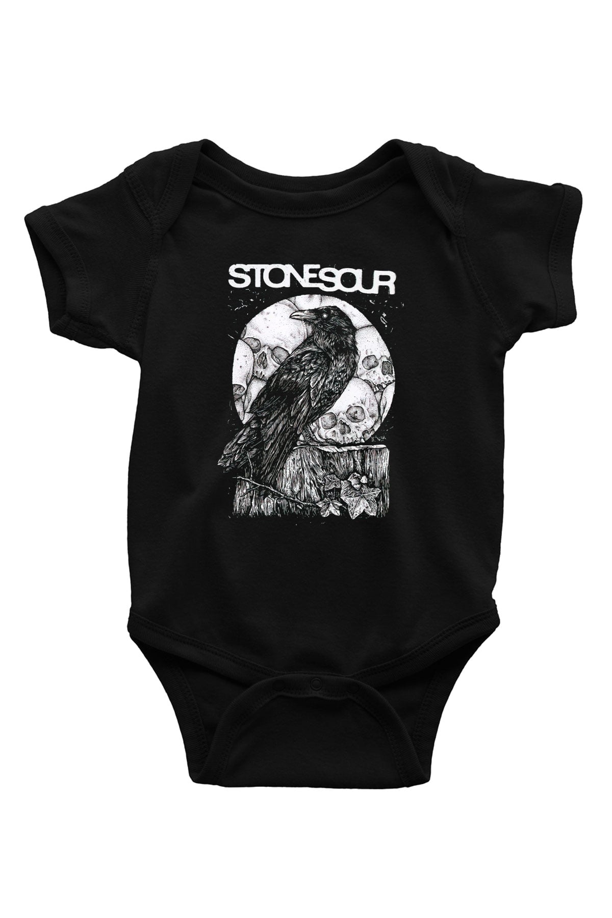 Stone Sour Baskılı Siyah Bebek Body - Zıbın