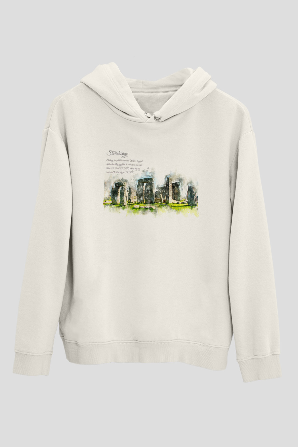 Stonehenge Beyaz Unisex Hoodie