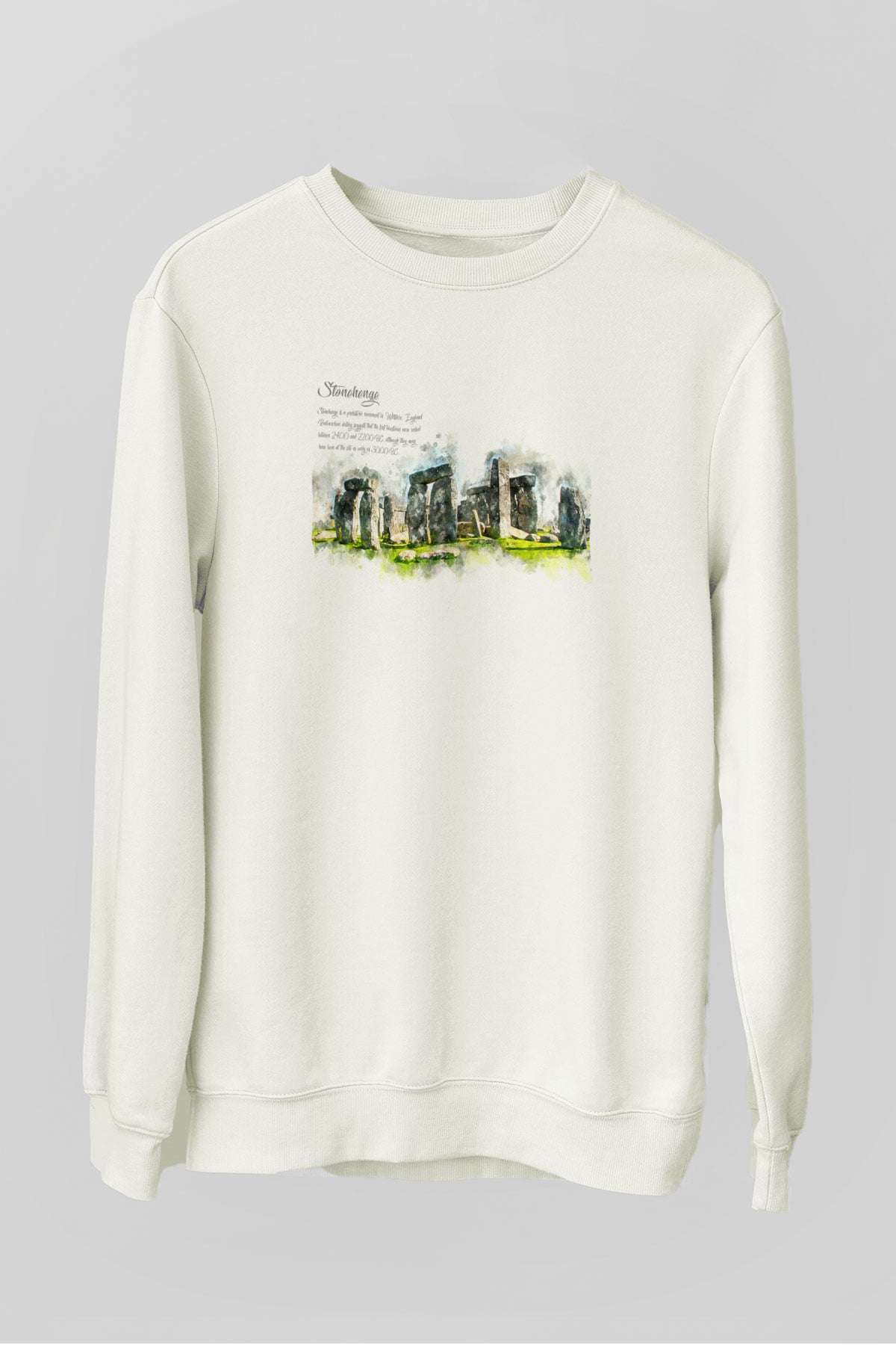 Stonehenge Beyaz Unisex Sweatshirt