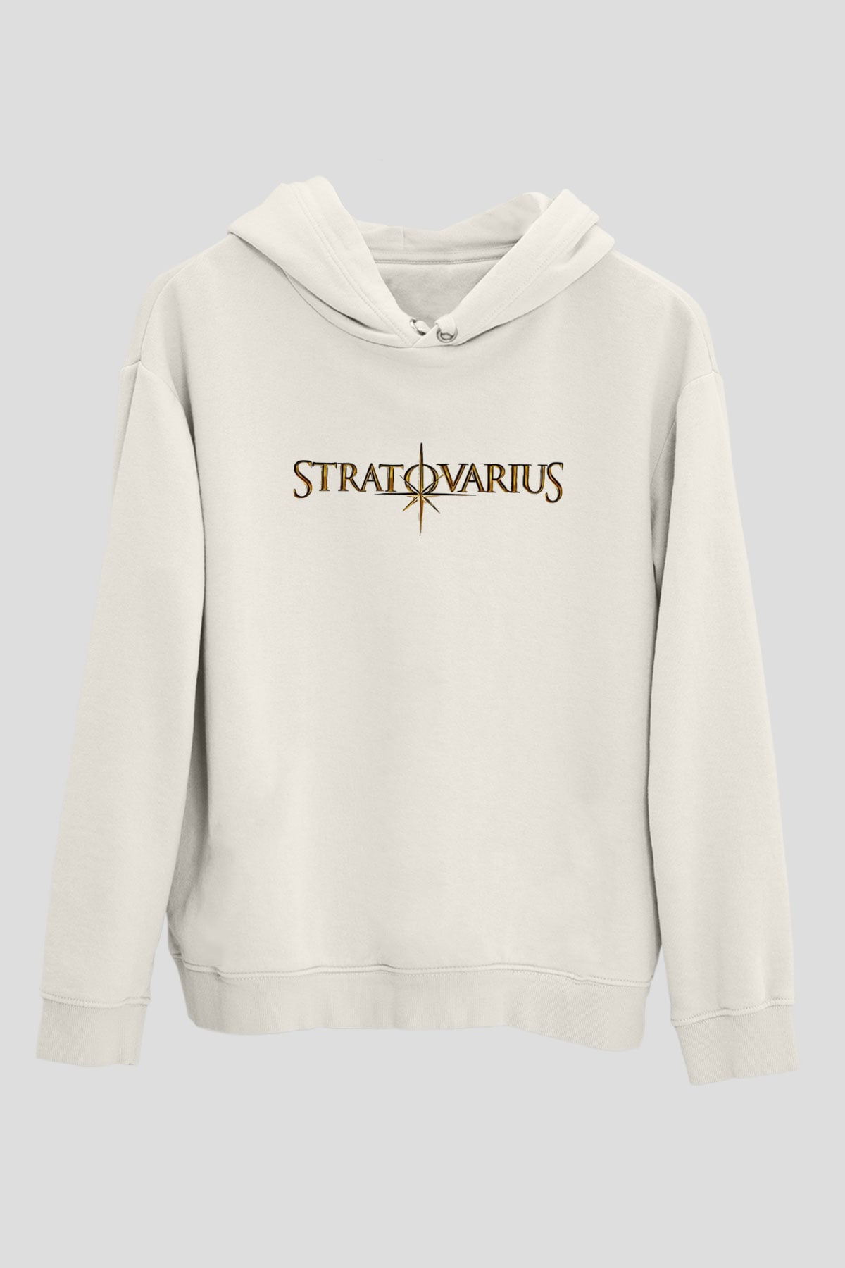 Stratovarius Baskılı Beyaz Unisex Kapüşonlu Sweatshirt