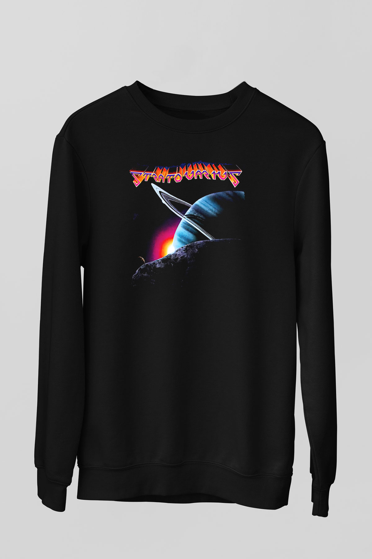 Stratovarius Baskılı Unisex Siyah Sweatshirt