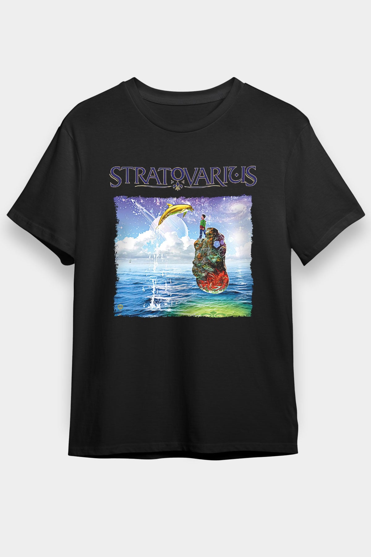 Stratovarius Baskılı Unisex Siyah Tişört - Tshirt
