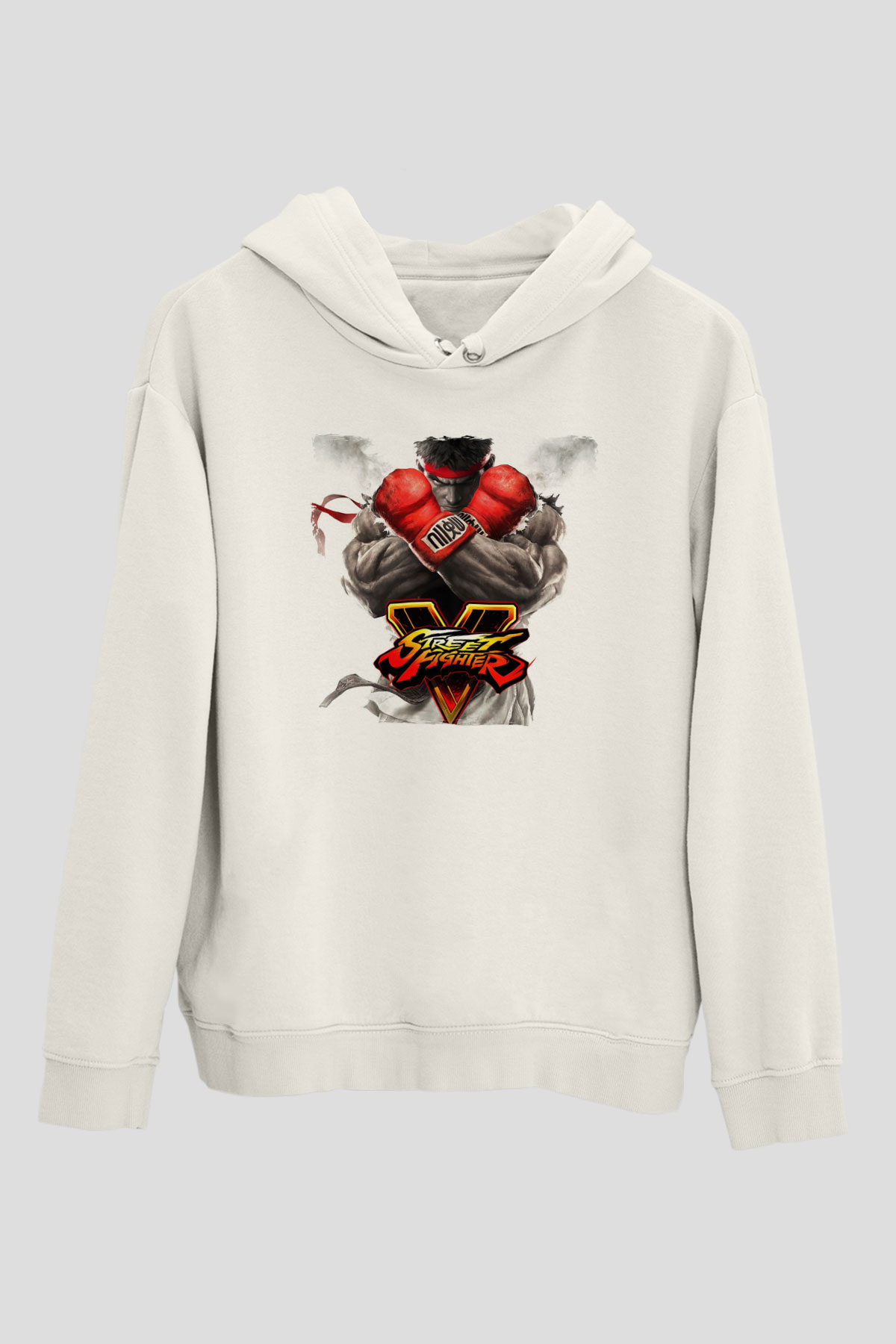 Street Fighter Beyaz Unisex Hoodie