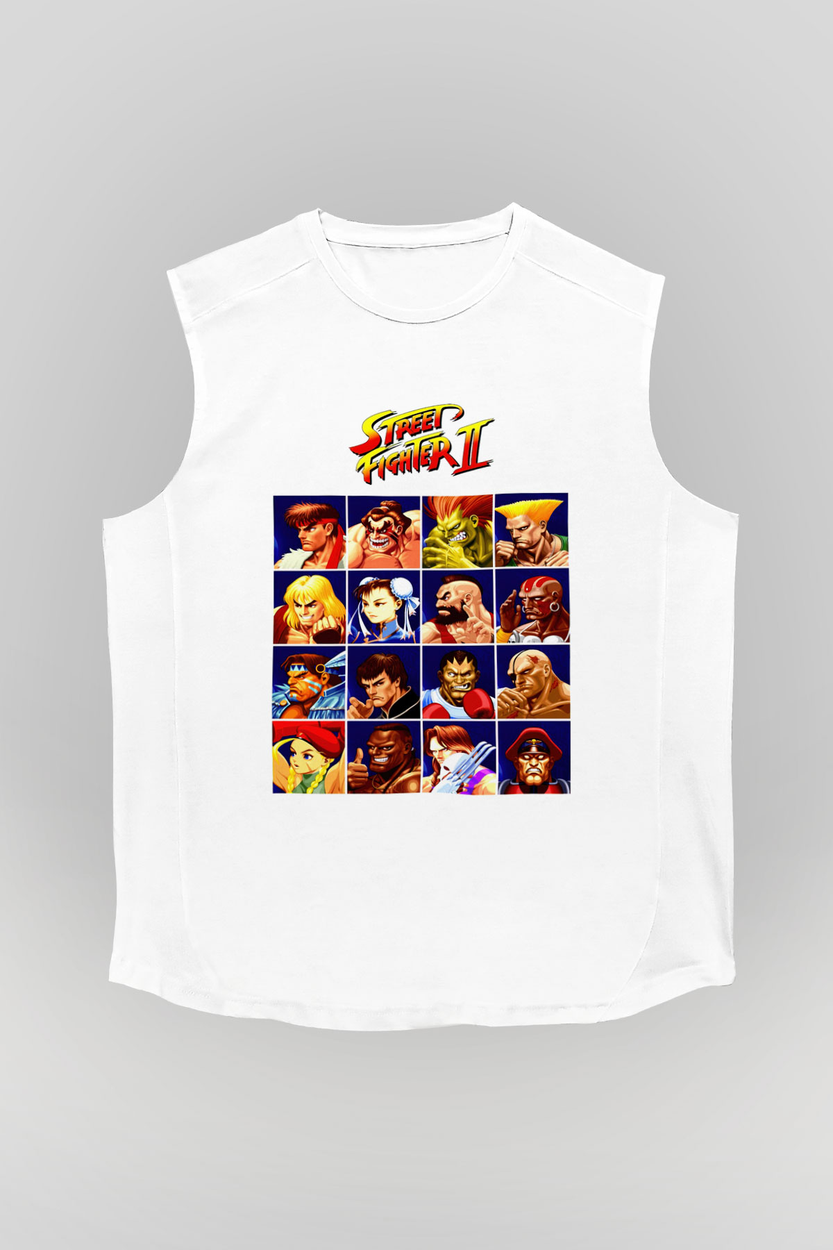 Street Fighter Beyaz Unisex  Kolsuz Tişört