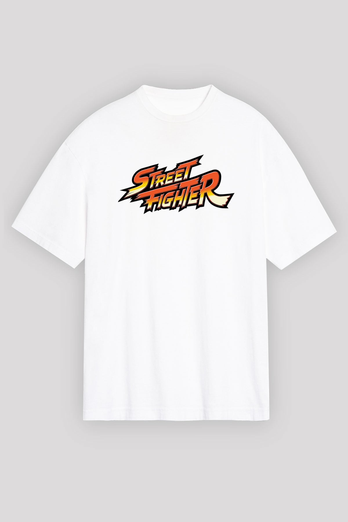 Street Fighter Beyaz Unisex Oversize Tişört T-Shirt