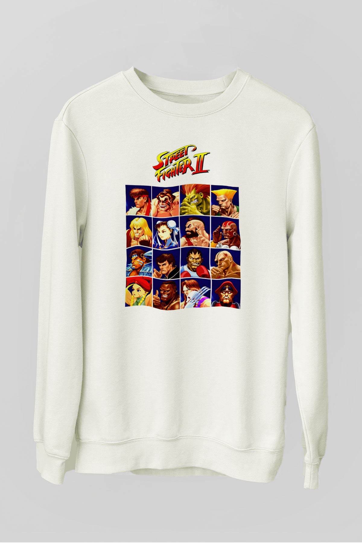Street Fighter Beyaz Unisex  Sweatshirt