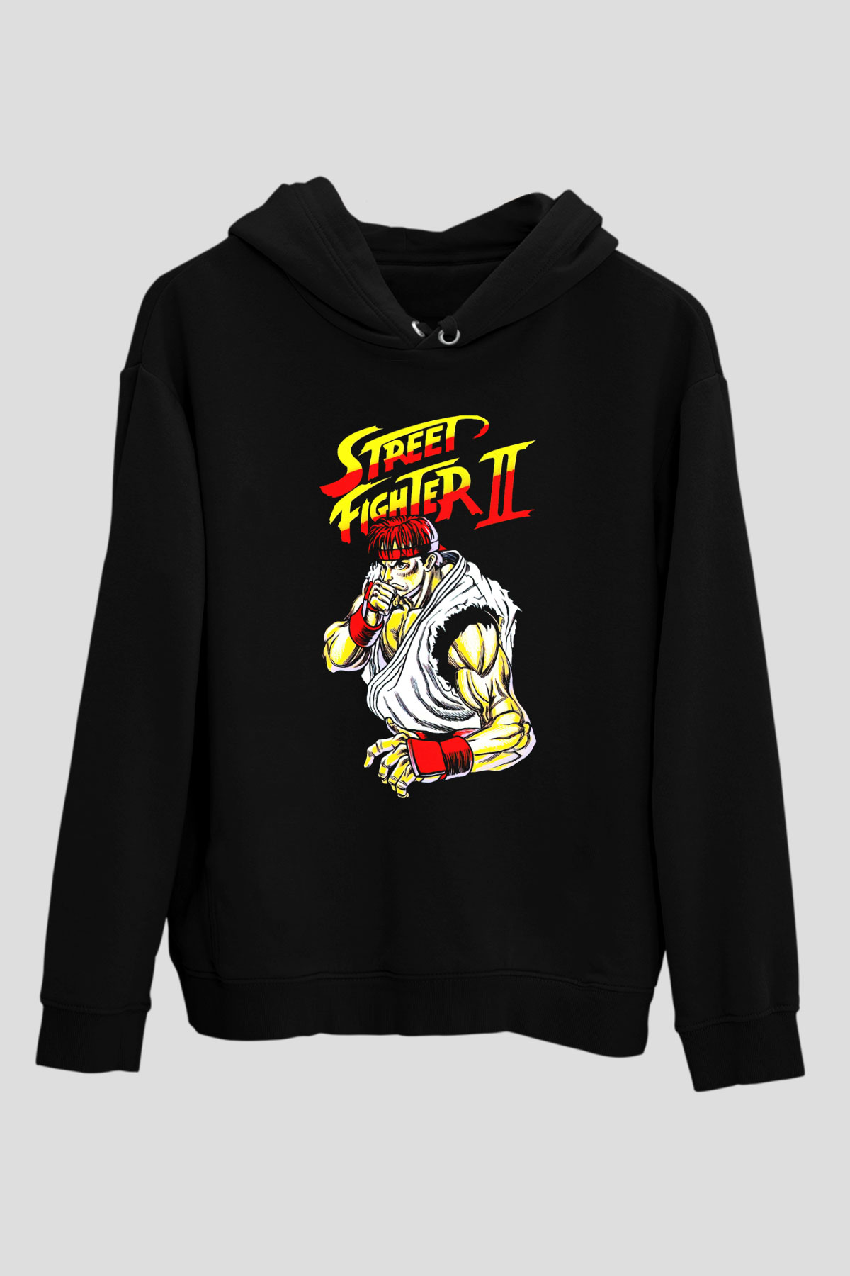 Street Fighter Siyah Unisex Hoodie