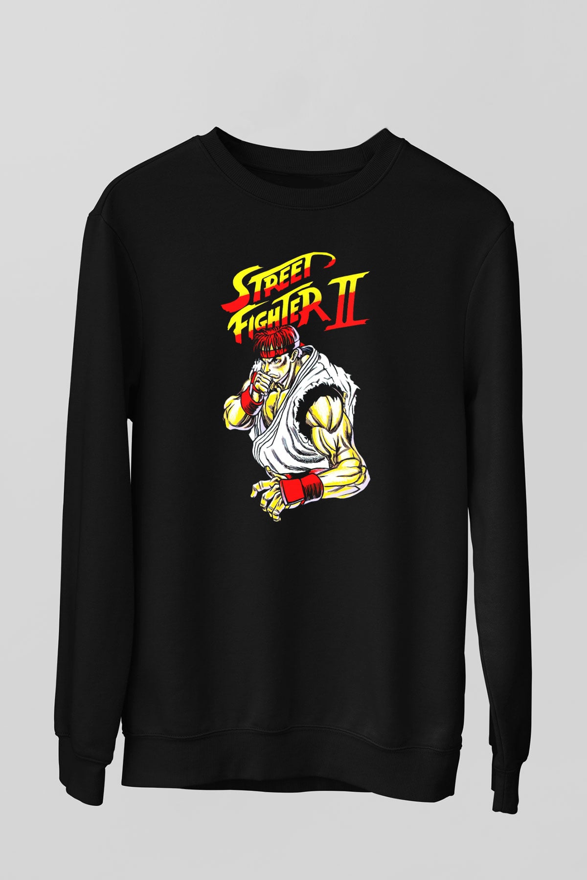 Street Fighter Siyah Unisex  Sweatshirt