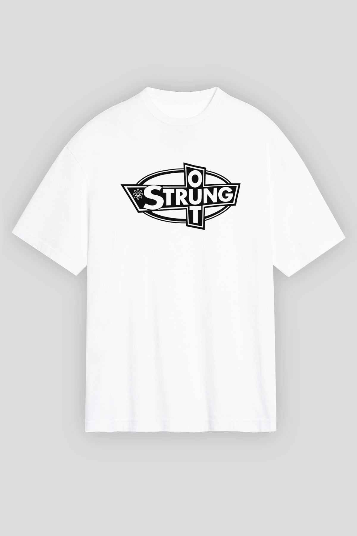 Strung Out Beyaz Unisex Oversize Tişört T-Shirt - Oversize Tişört Fabrikası