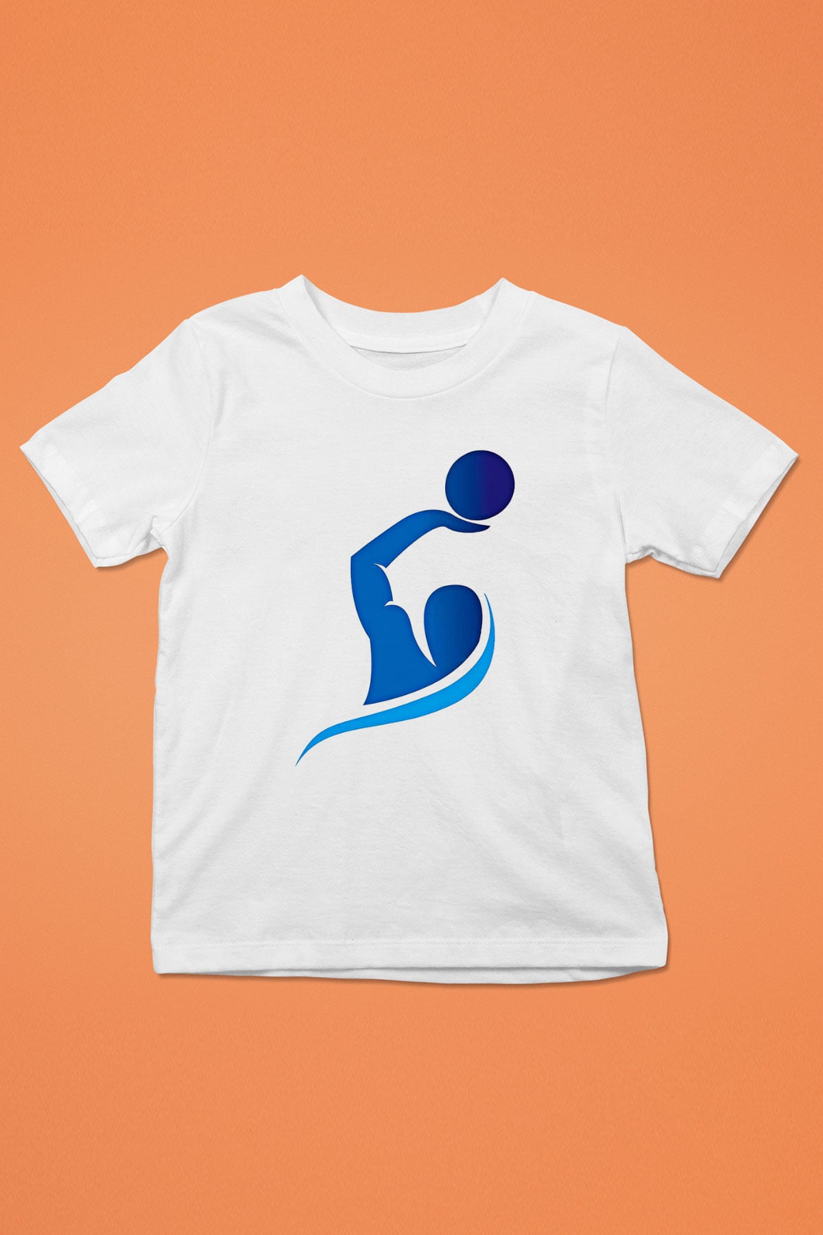 Su Topu Baskılı Unisex Beyaz Çocuk Tişört - Tshirt