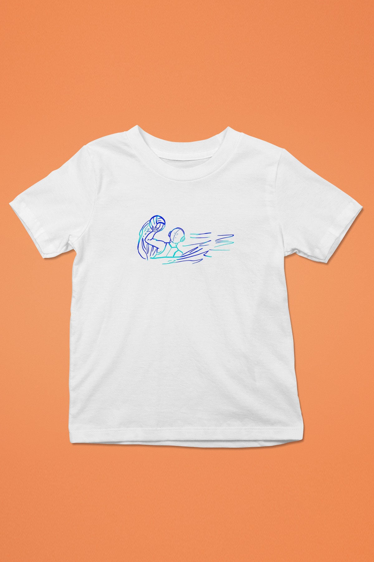 Su Topu Baskılı Unisex Beyaz Çocuk Tişört - Tshirt