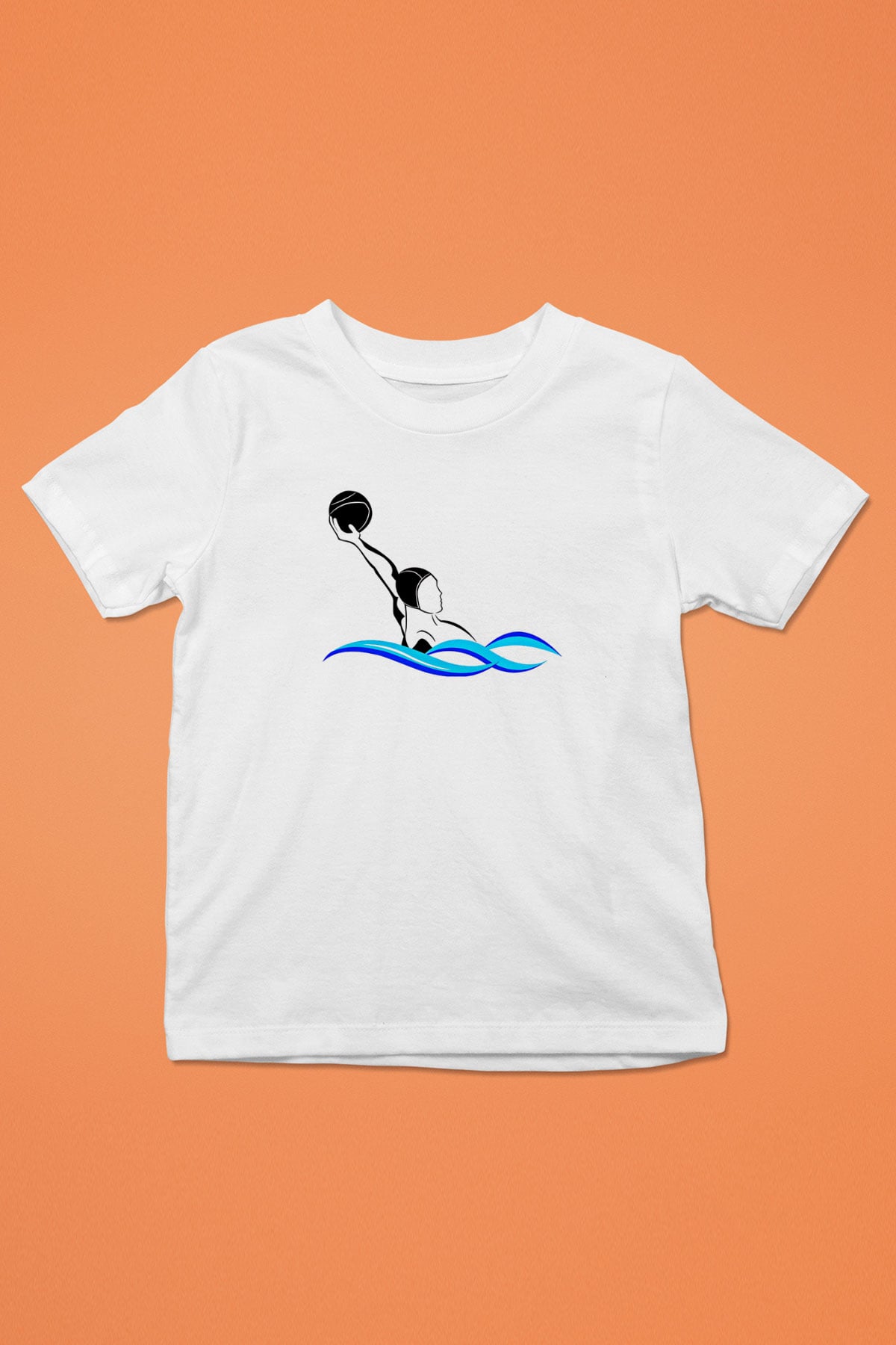 Su Topu Baskılı Unisex Beyaz Çocuk Tişört - Tshirt