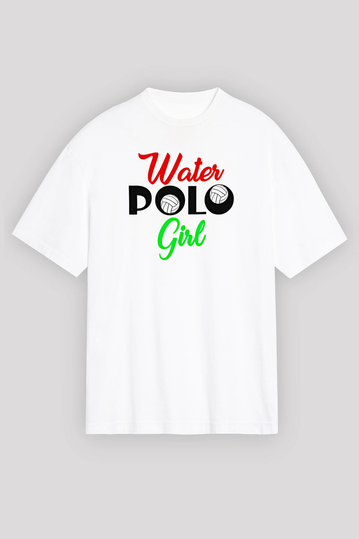 Su Topu Baskılı Unisex Beyaz Oversize Tişört - Tshirt