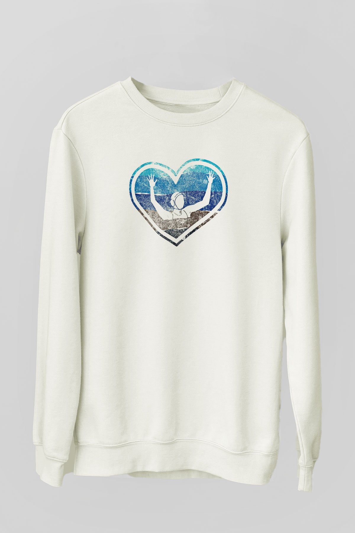 Su Topu Baskılı Unisex Ekru Sweatshirt