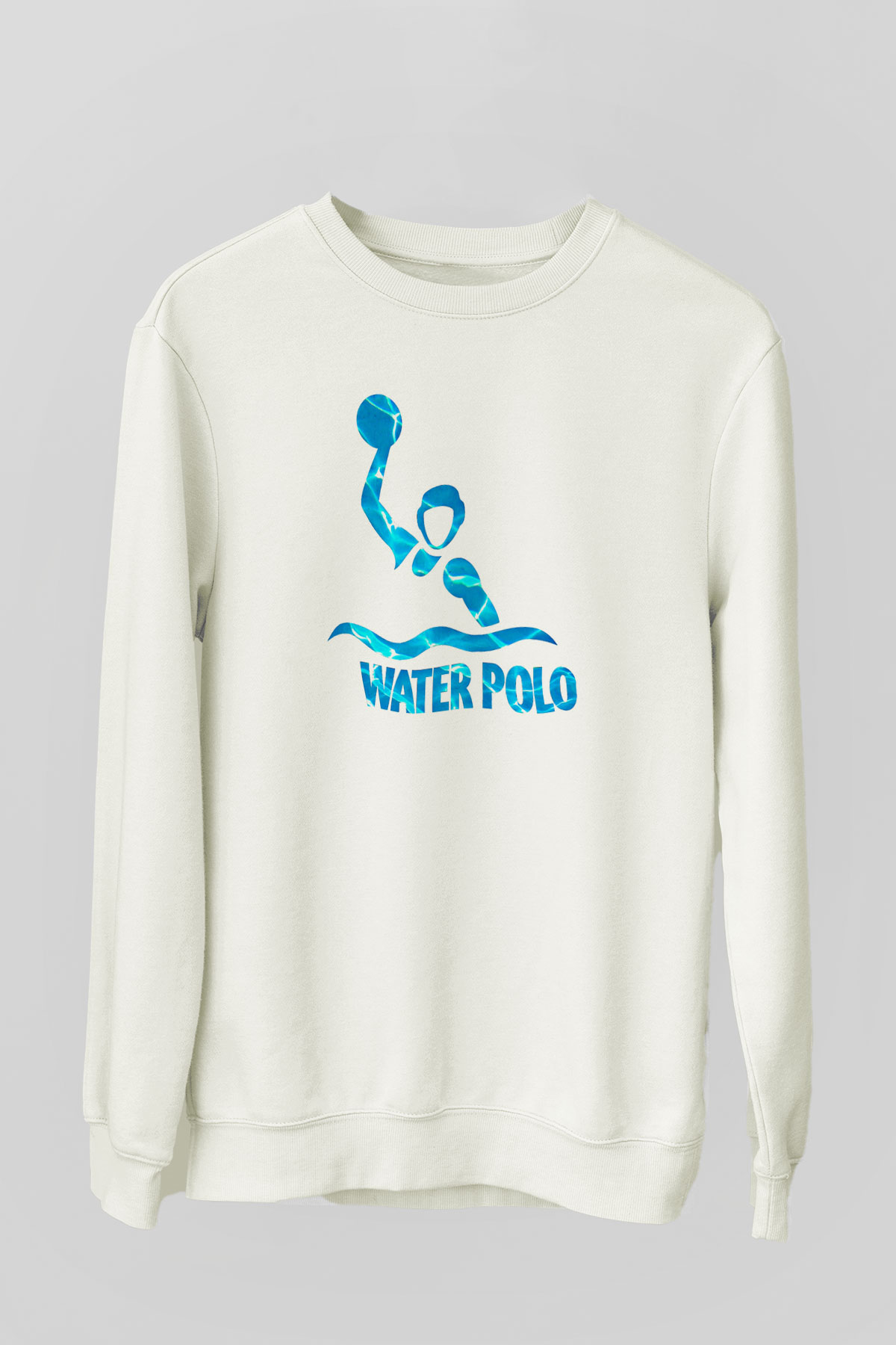 Su Topu Baskılı Unisex Ekru Sweatshirt