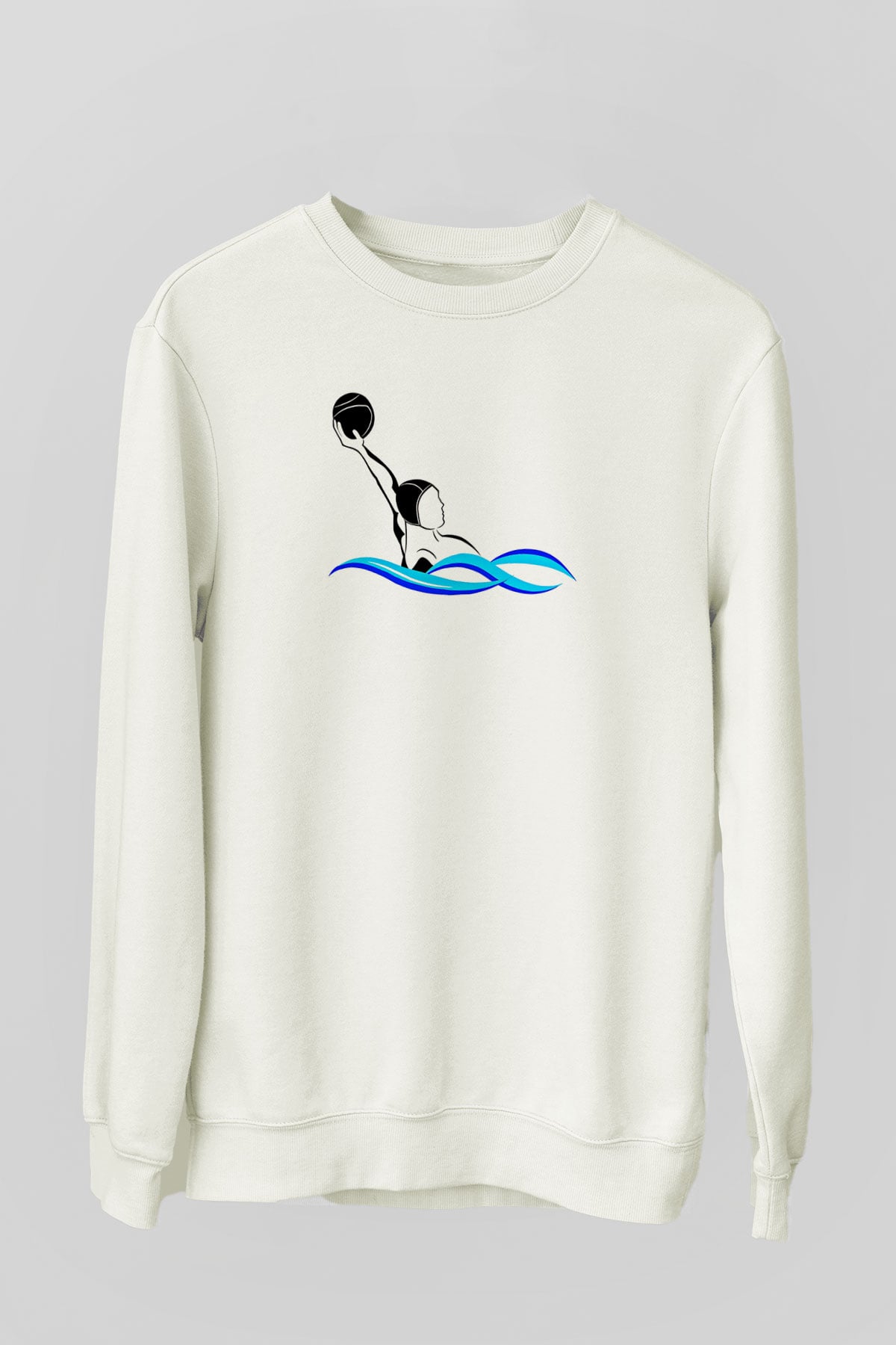 Su Topu Baskılı Unisex Ekru Sweatshirt