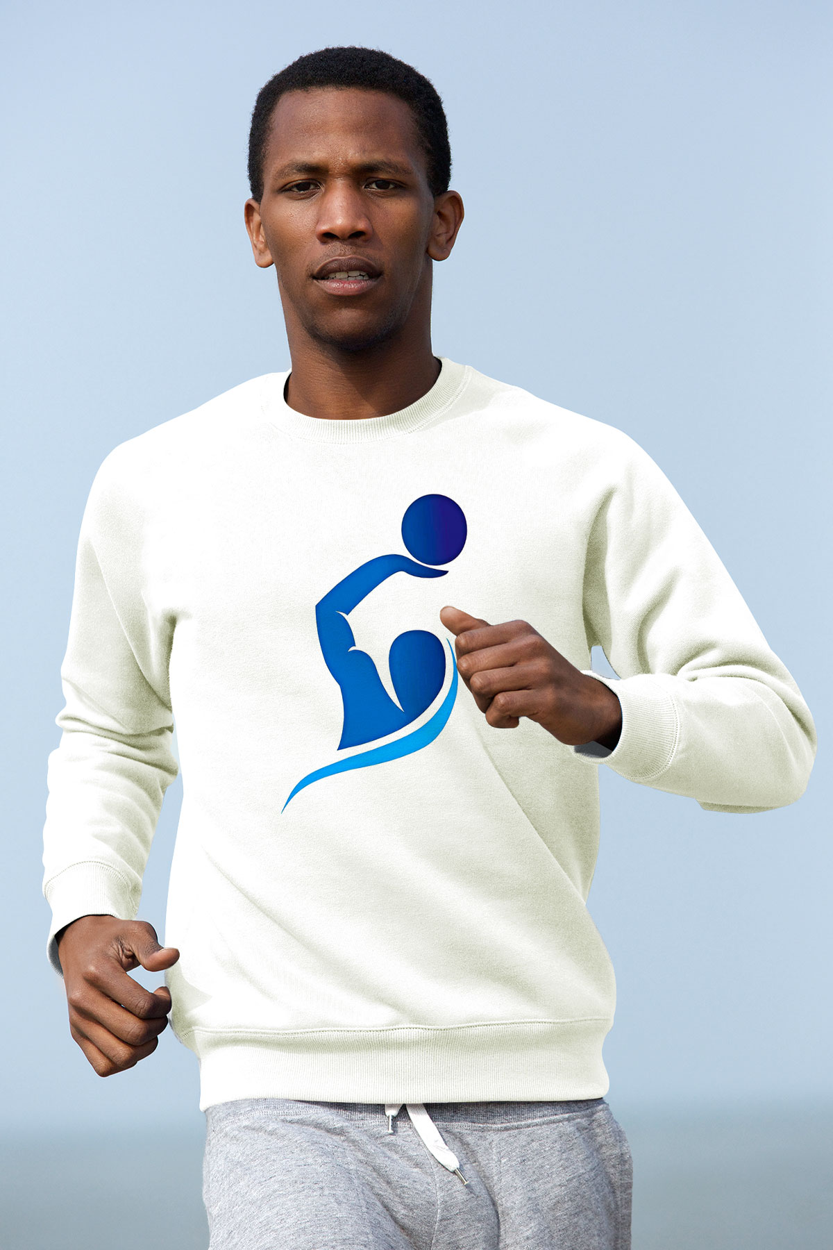Su Topu Baskılı Unisex Ekru Sweatshirt