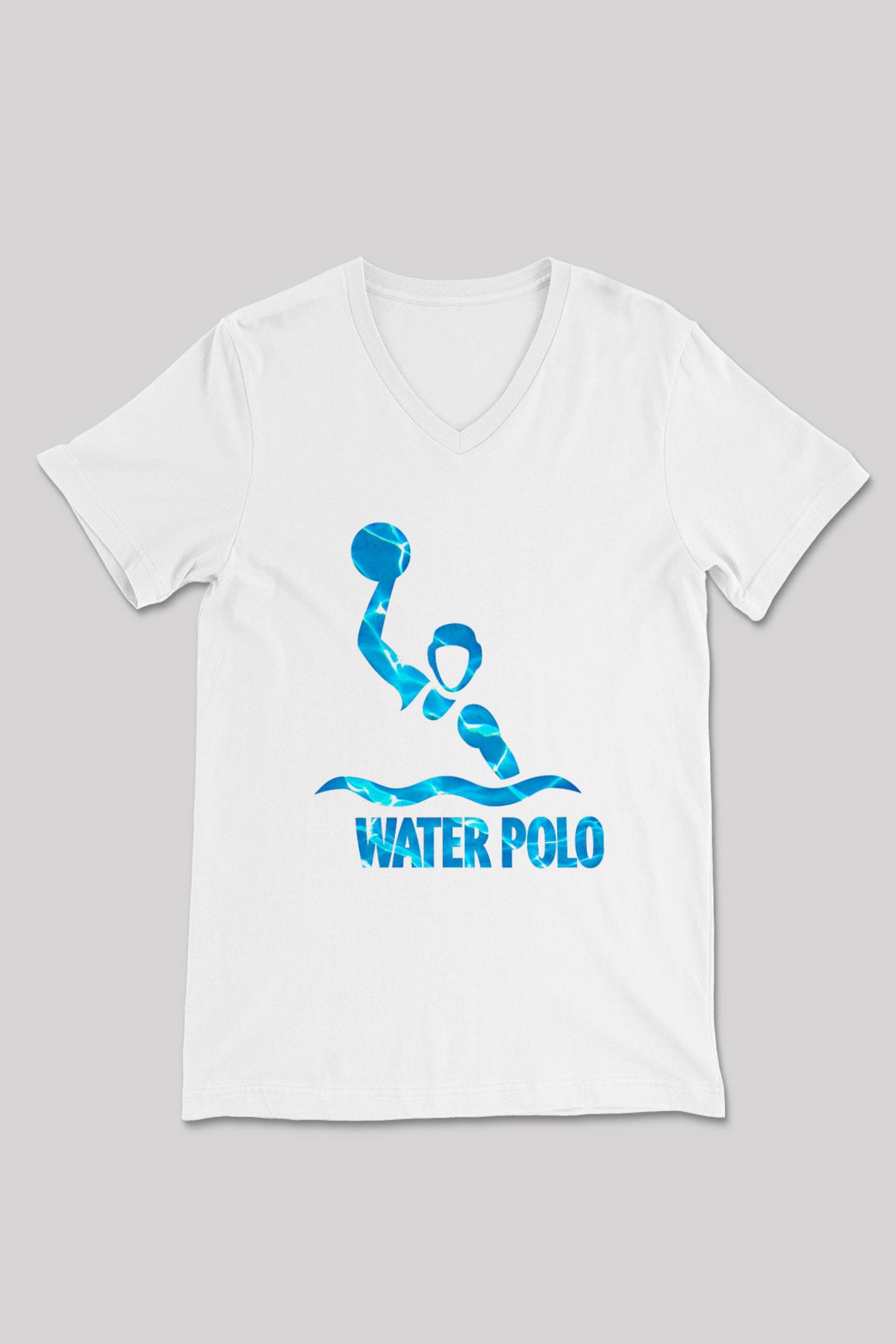 Su Topu Baskılı Unisex V Yaka Tişört - Tshirt