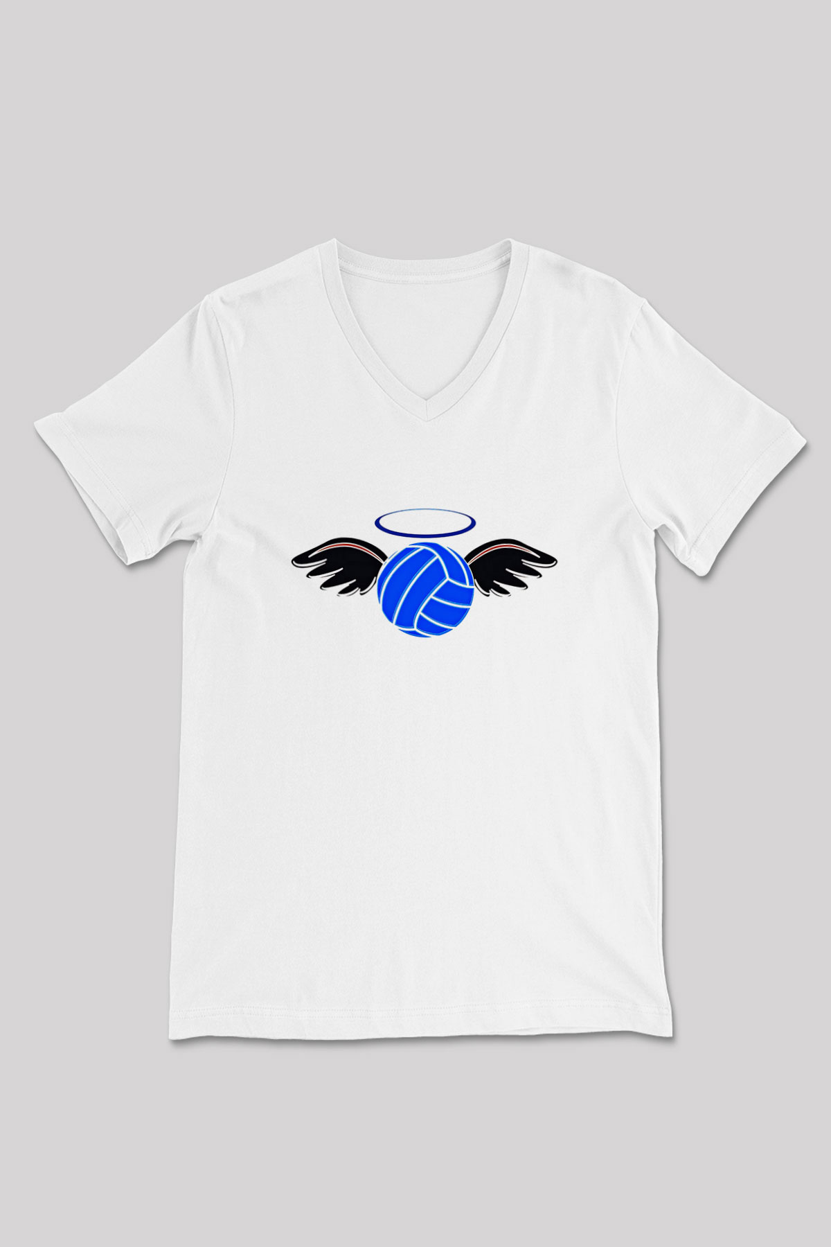 Su Topu Baskılı Unisex V Yaka Tişört - Tshirt