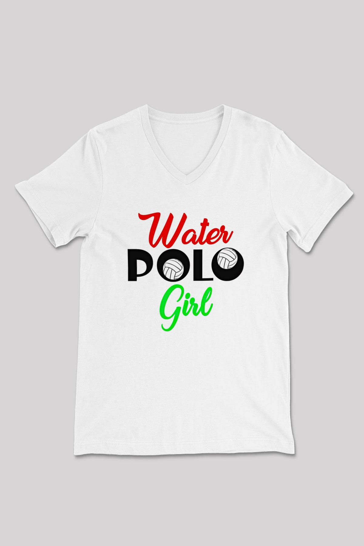 Su Topu Baskılı Unisex V Yaka Tişört - Tshirt