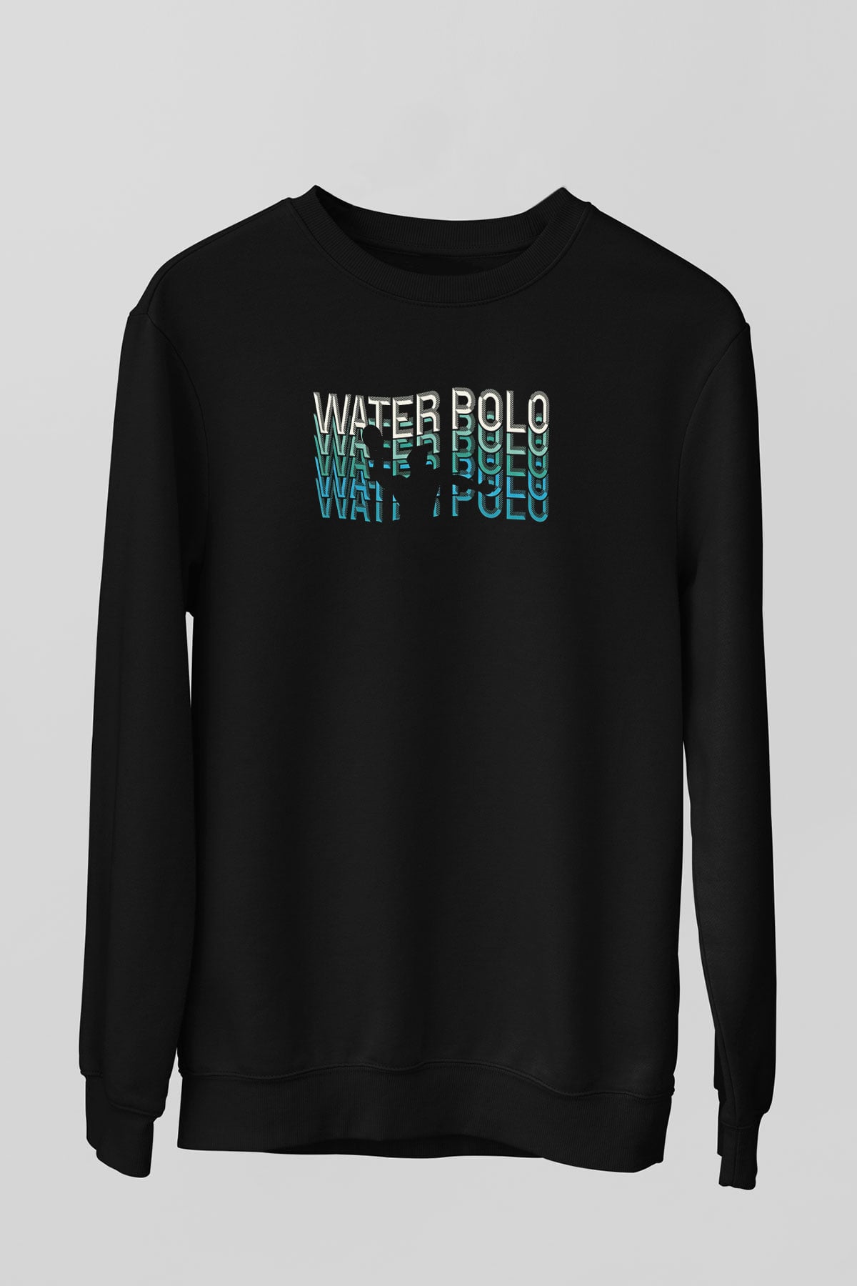 Su Topu - Water Polo Baskılı Unisex Siyah Sweatshirt