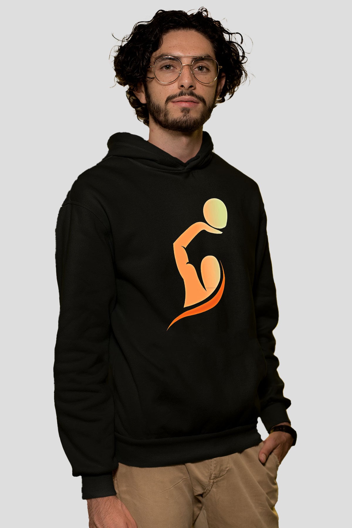 Su Topu - Water Polo Baskılı Unisex Siyah Kapüşonlu Sweatshirt