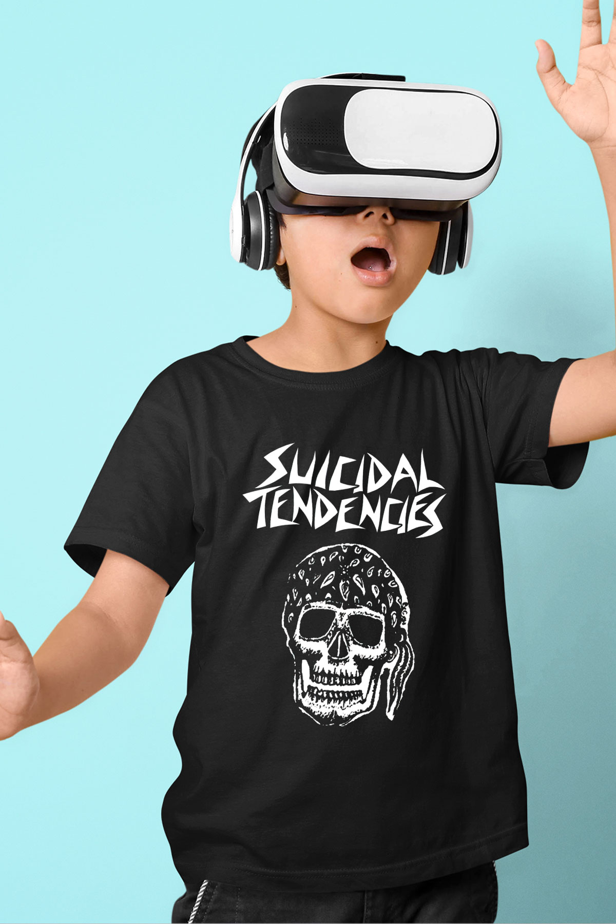 Suicidal Tendencies Baskılı Siyah Unisex Çocuk Tişört